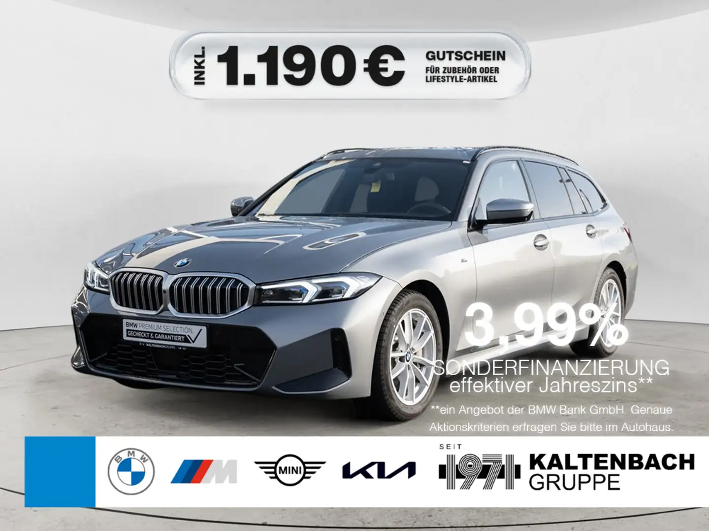 BMW 330 d Touring xDrive M-Sport PANO AHK ACC HUD Grau - 1