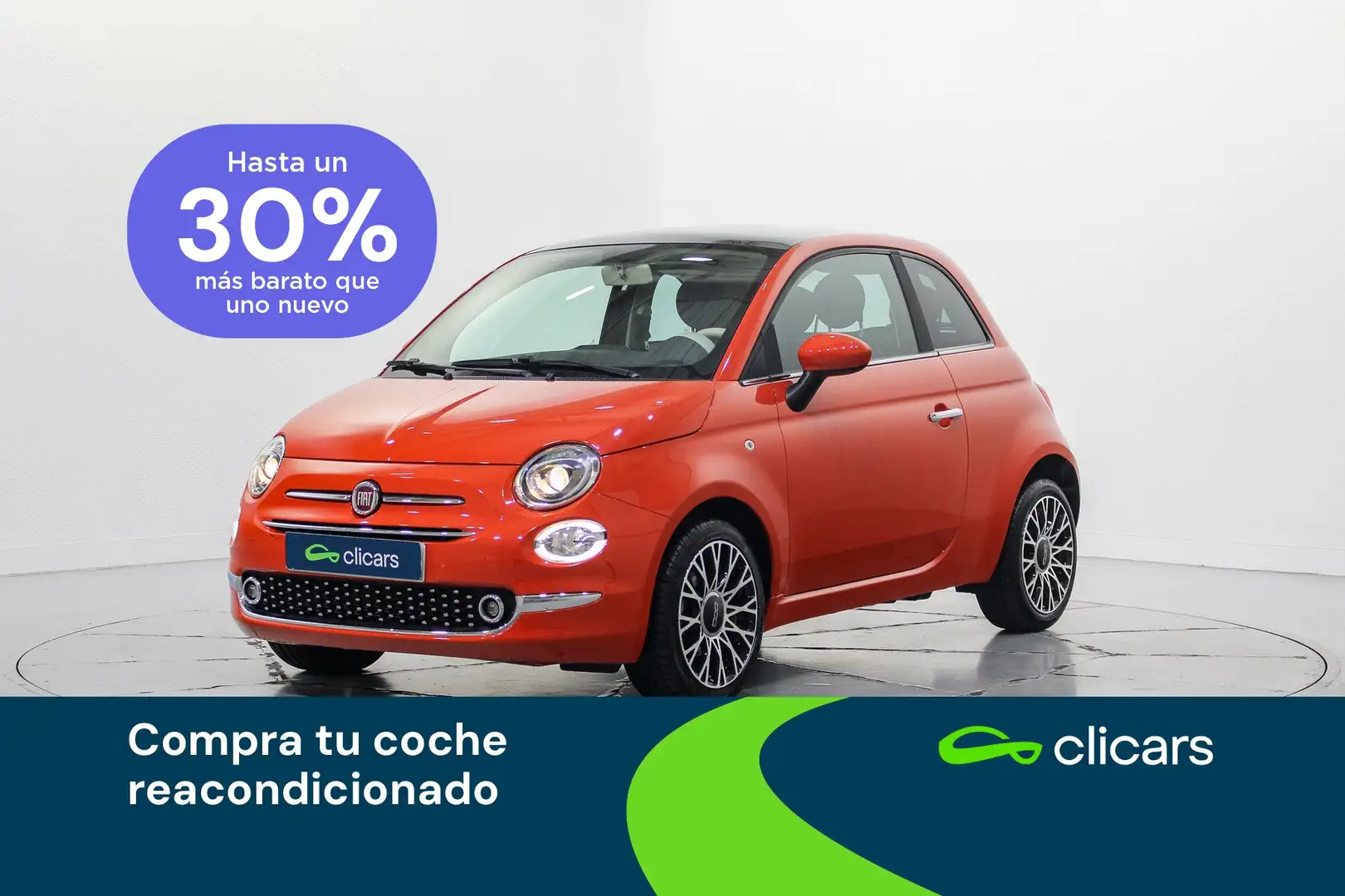 Fiat 500 1.0 Hybrid Monotrim 52kW Naranja - 1