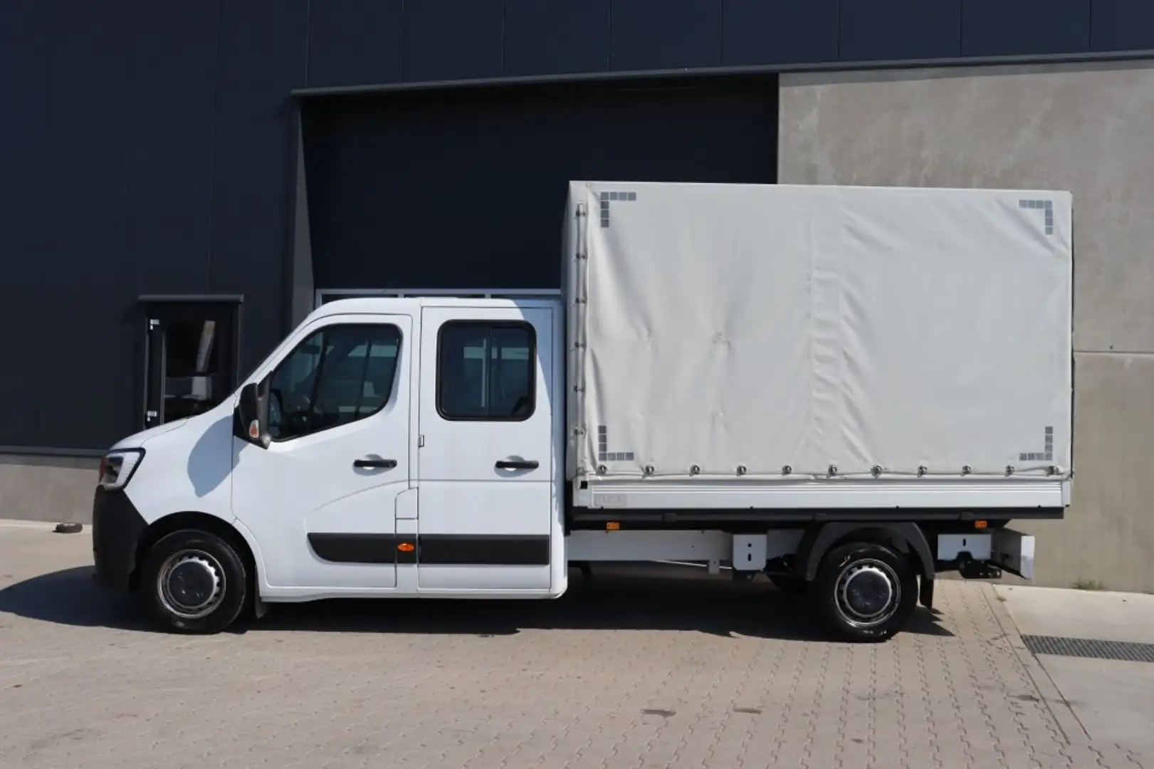 Renault Master 2.3 DCI145 pk Pick Up Dub Cabine met huifopbouw Wit - 2
