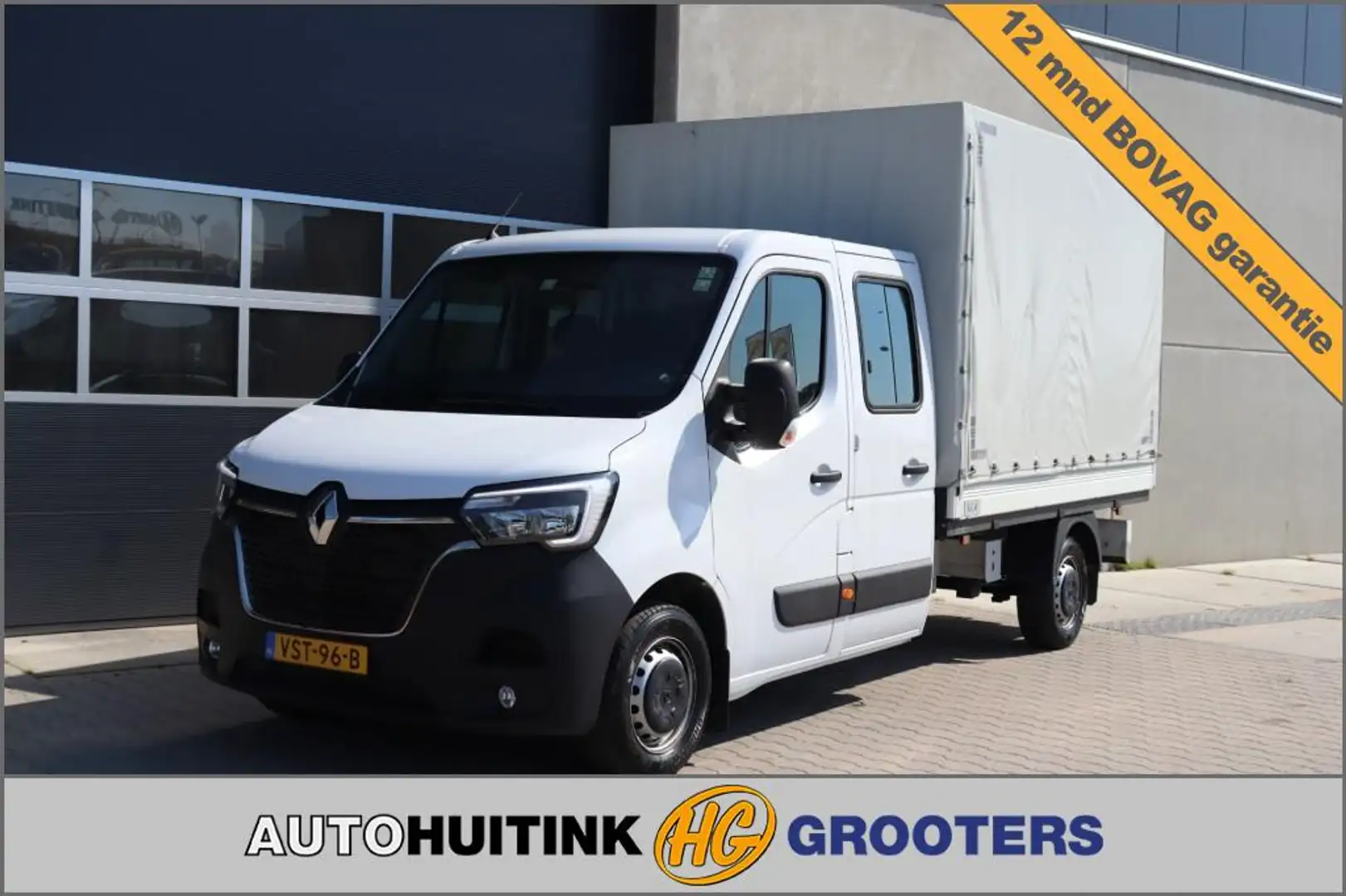 Renault Master 2.3 DCI145 pk Pick Up Dub Cabine met huifopbouw Wit - 1