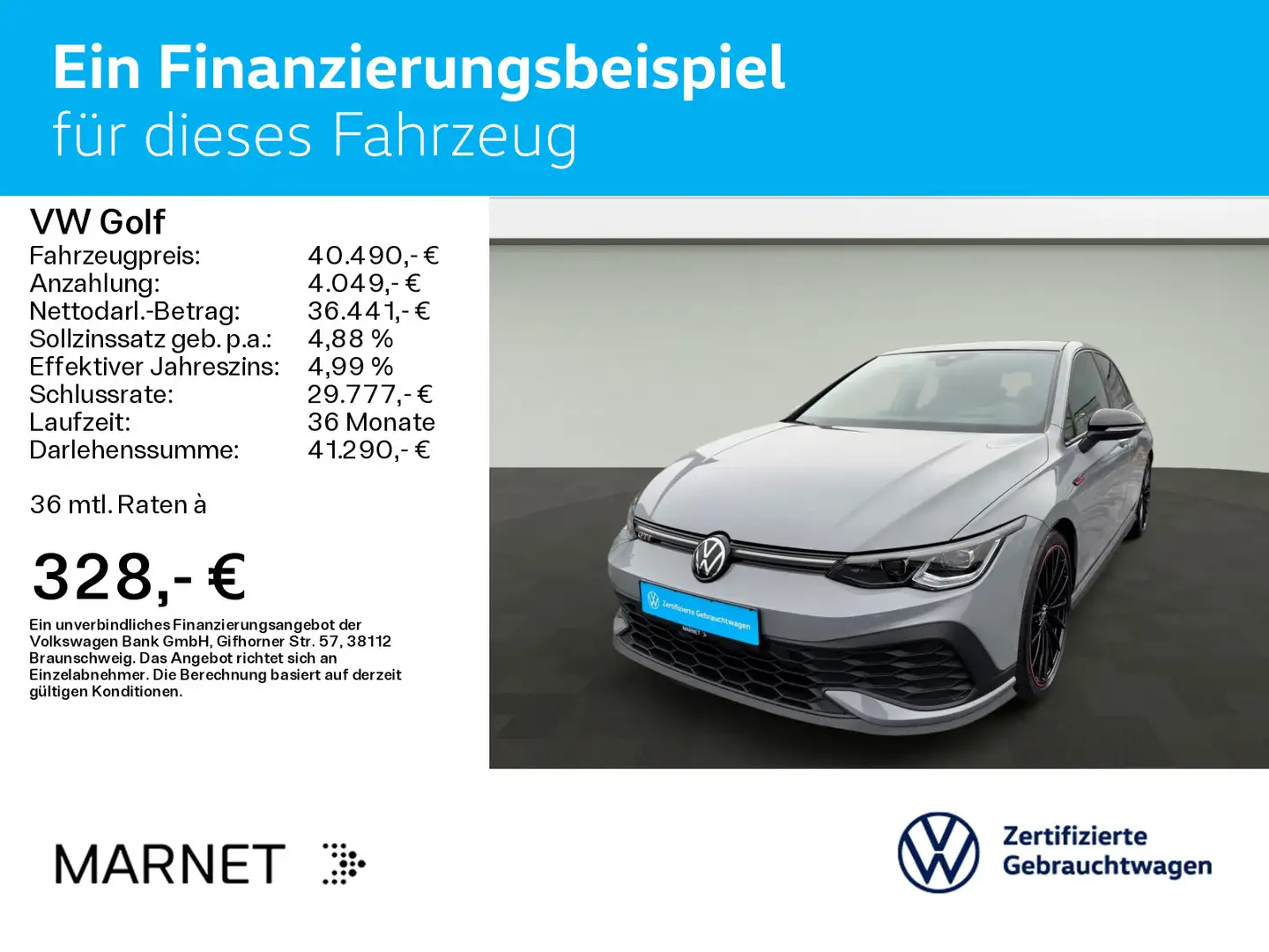 Volkswagen Golf VIII 2.0TSI DSG GTI CLUBSPORT Akrapovic Bla Grau - 2