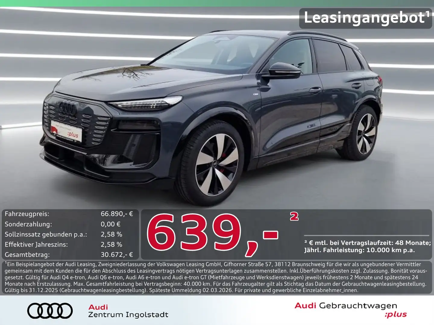 Audi Q6 e-tron performance S line Tech pro PANO 20" Grau - 1
