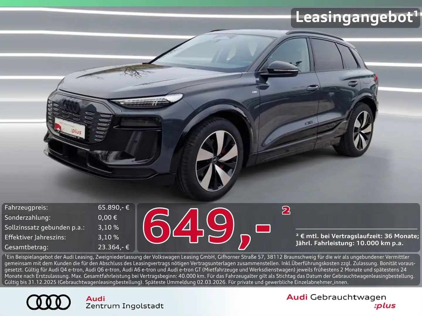 Audi Q6 e-tron performance S line Tech pro PANO 20" Grau - 1