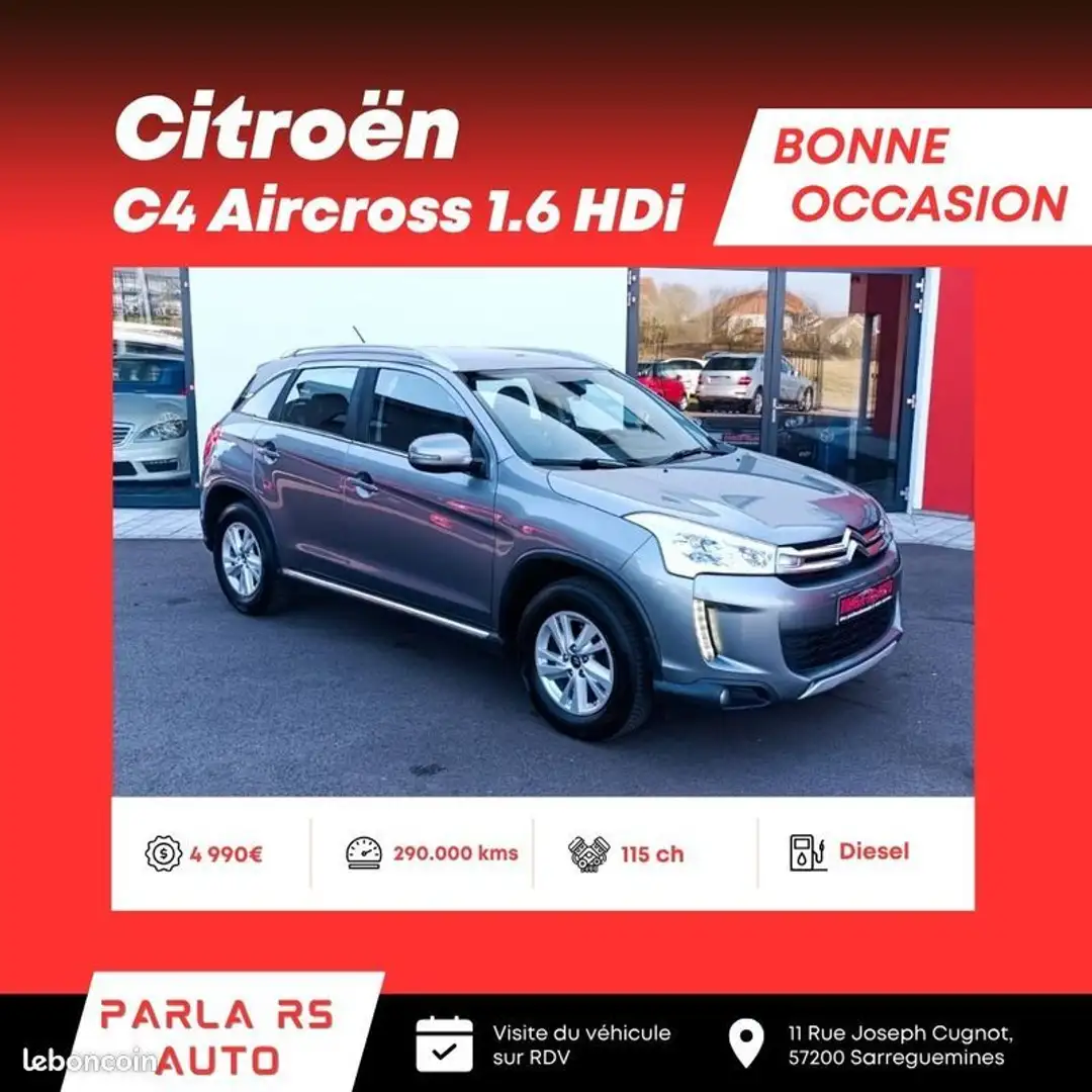 Citroen C4 Aircross Citroën 1.6 HDi 8V 115ch Gris - 1