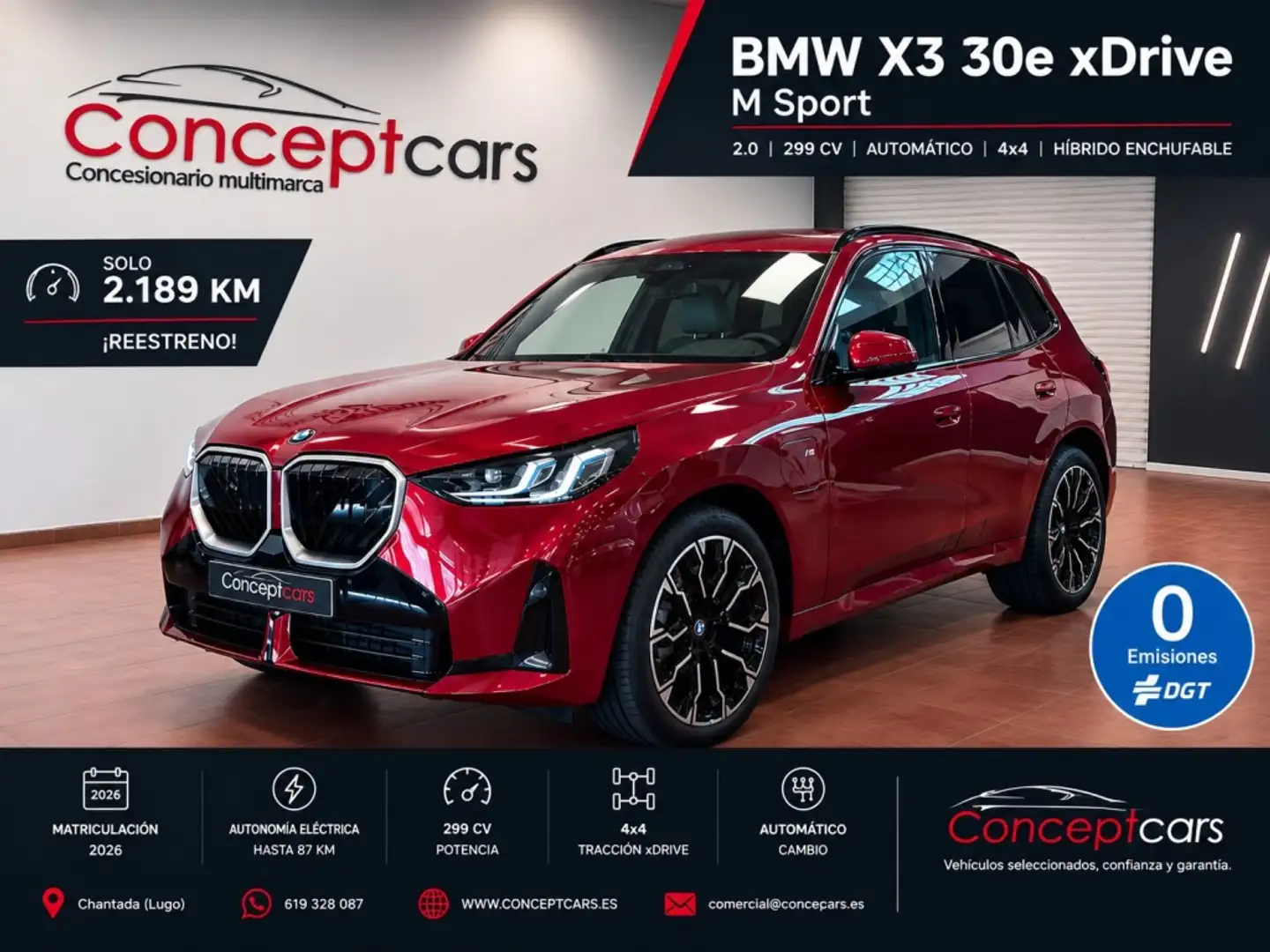 BMW X3 xDrive 30e M Sport Rojo - 1
