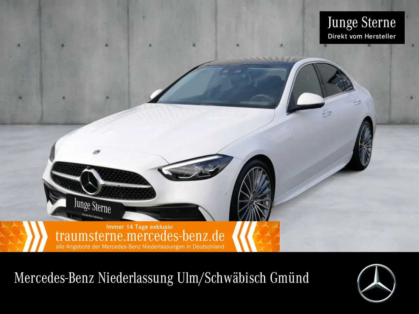 Mercedes-Benz C 300 4M AMG+PANO+360+AHK+LED+FAHRASS+BURMESTER+9G Blanc - 1