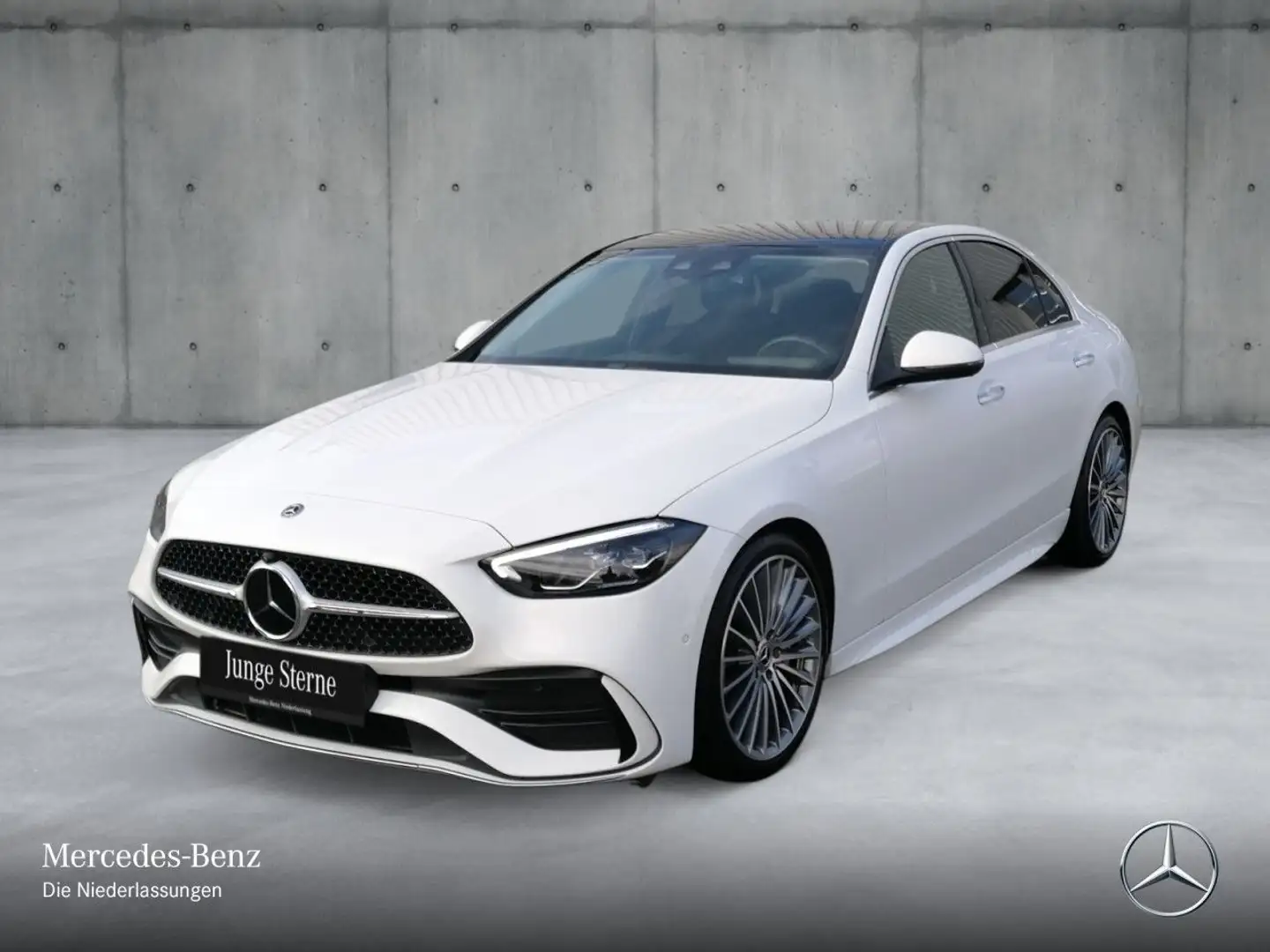 Mercedes-Benz C 300 4M AMG+PANO+360+AHK+LED+FAHRASS+BURMESTER+9G Blanc - 2