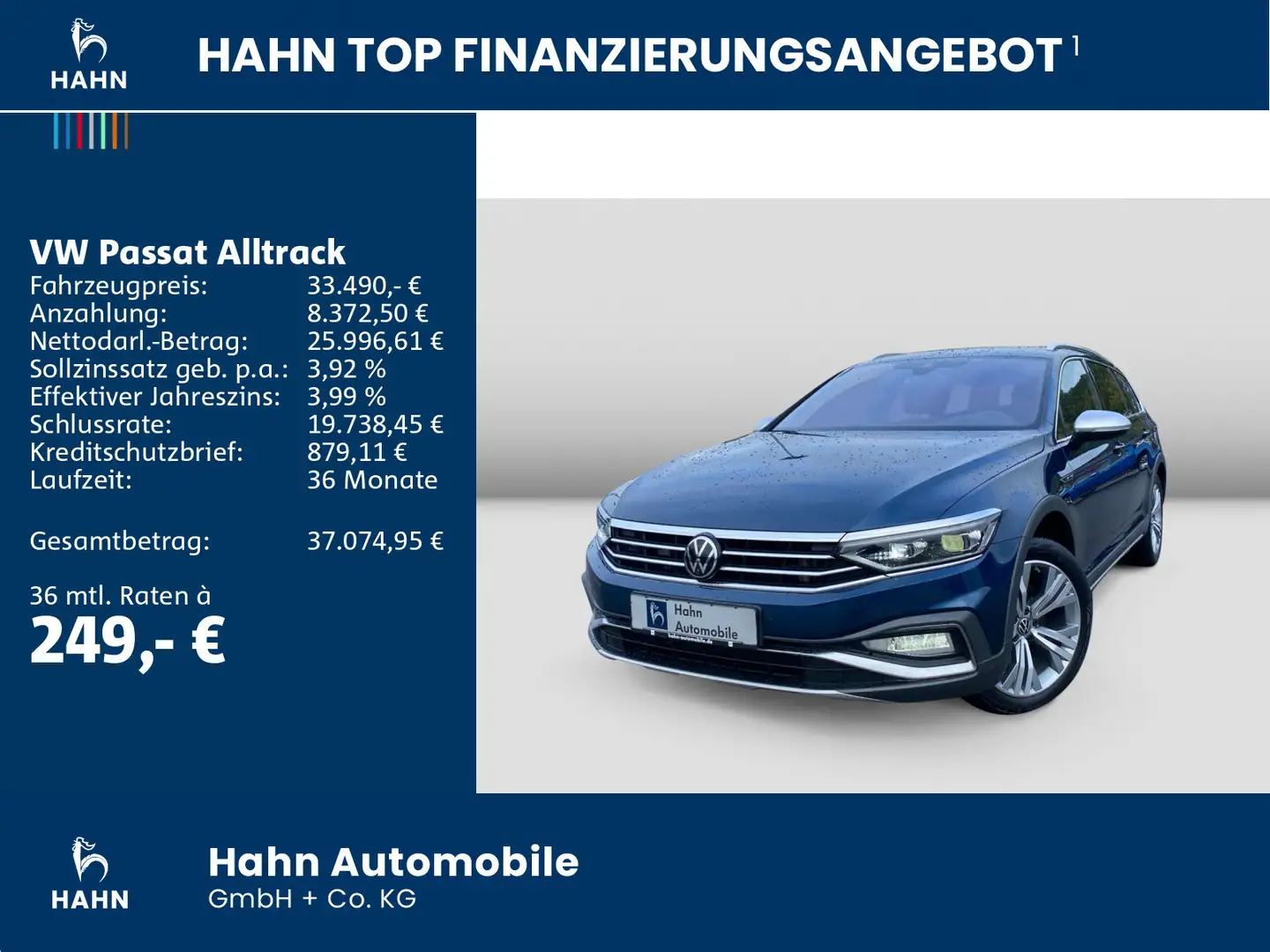 Volkswagen Passat Alltrack 2.0TDI DSG Matrix Pano AHK Stand Blau - 2