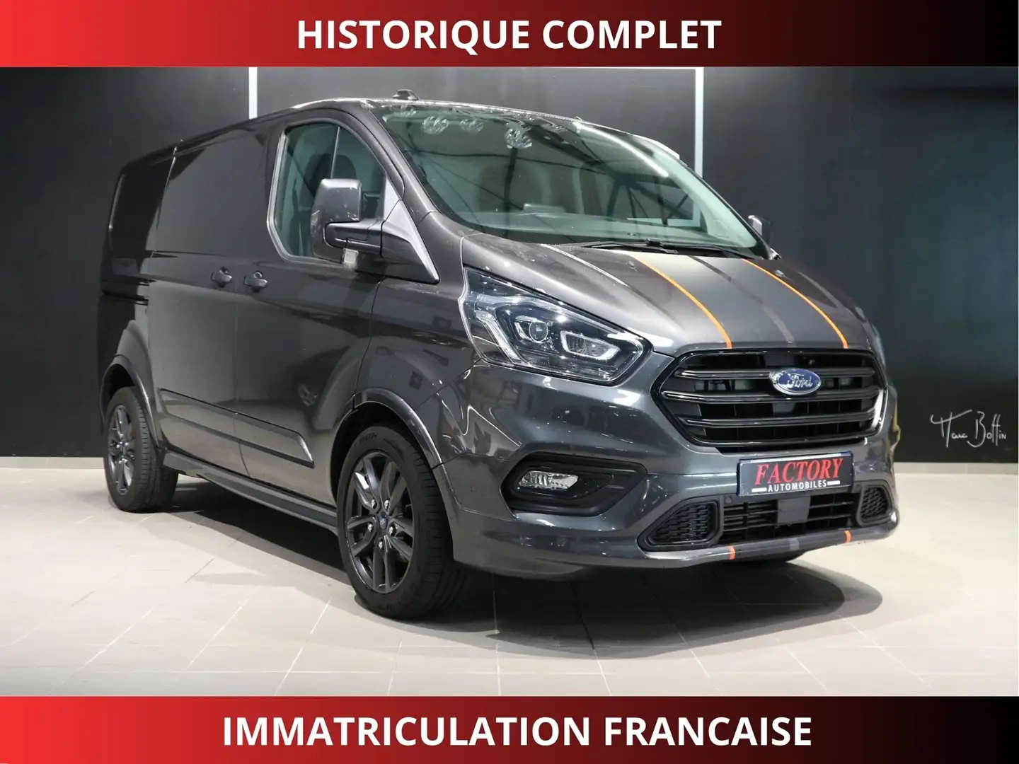 Ford Transit Custom 320 L2H1 2.0 ECOBLUE 185 CABINE APPROFONDIE MS-RT BVA6 Gris - 1