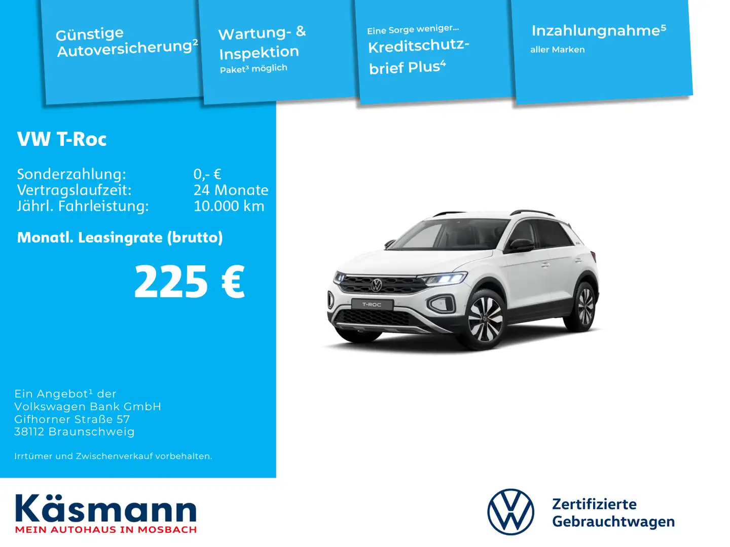 Volkswagen T-Roc Goal 1.0TSI NAVI LED ACC SHZ GJR Weiß - 2