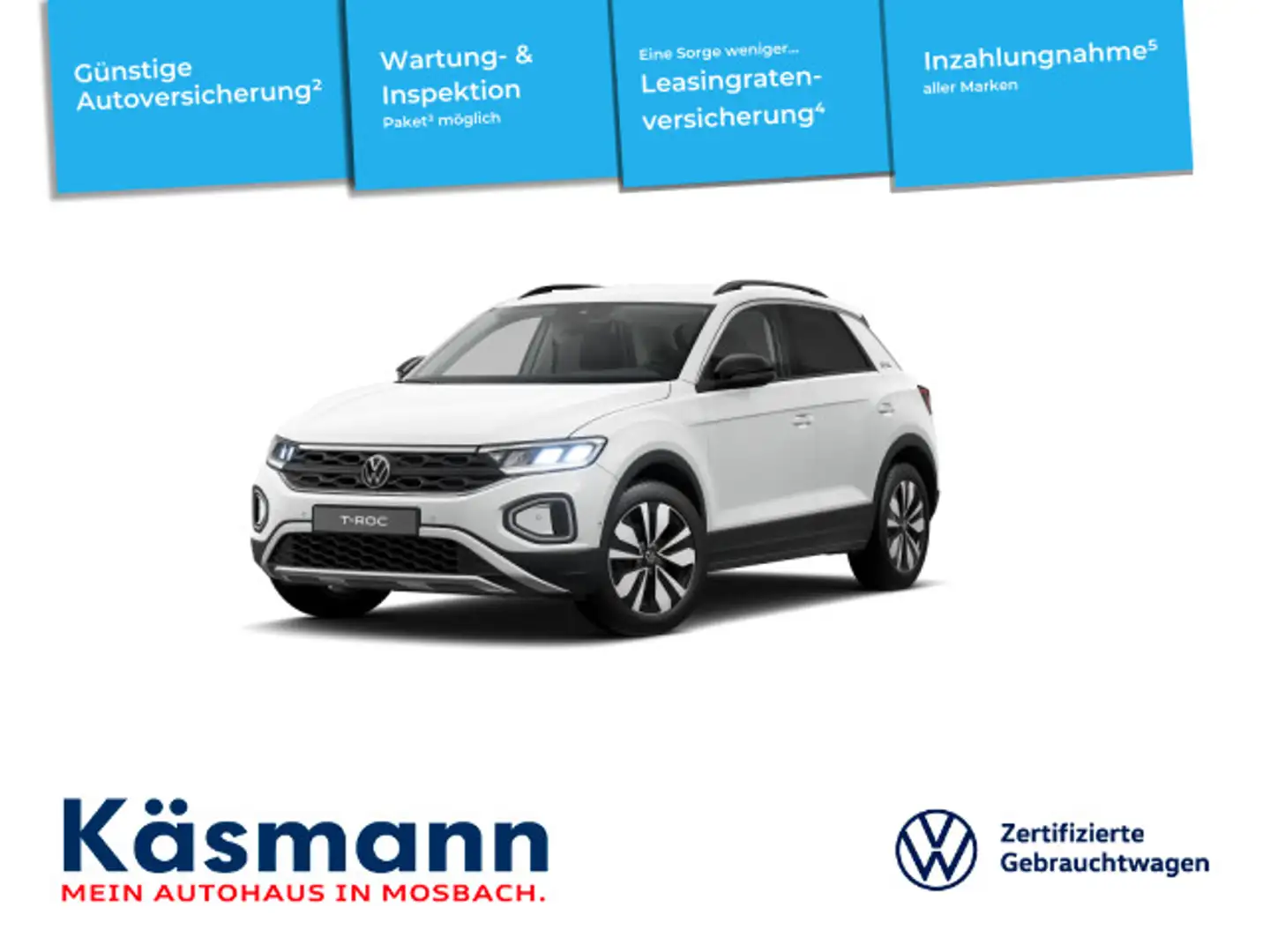 Volkswagen T-Roc Goal 1.0TSI NAVI LED ACC SHZ GJR Weiß - 1