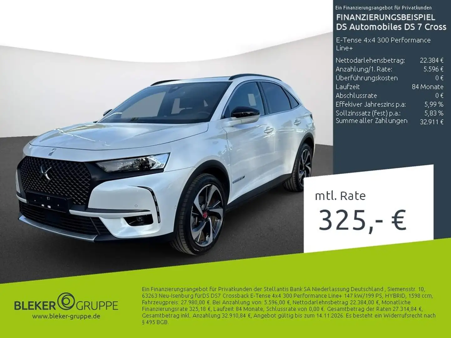 DS Automobiles DS 7 Crossback E-Tense 4x4 300 Performance Line+ Weiß - 2