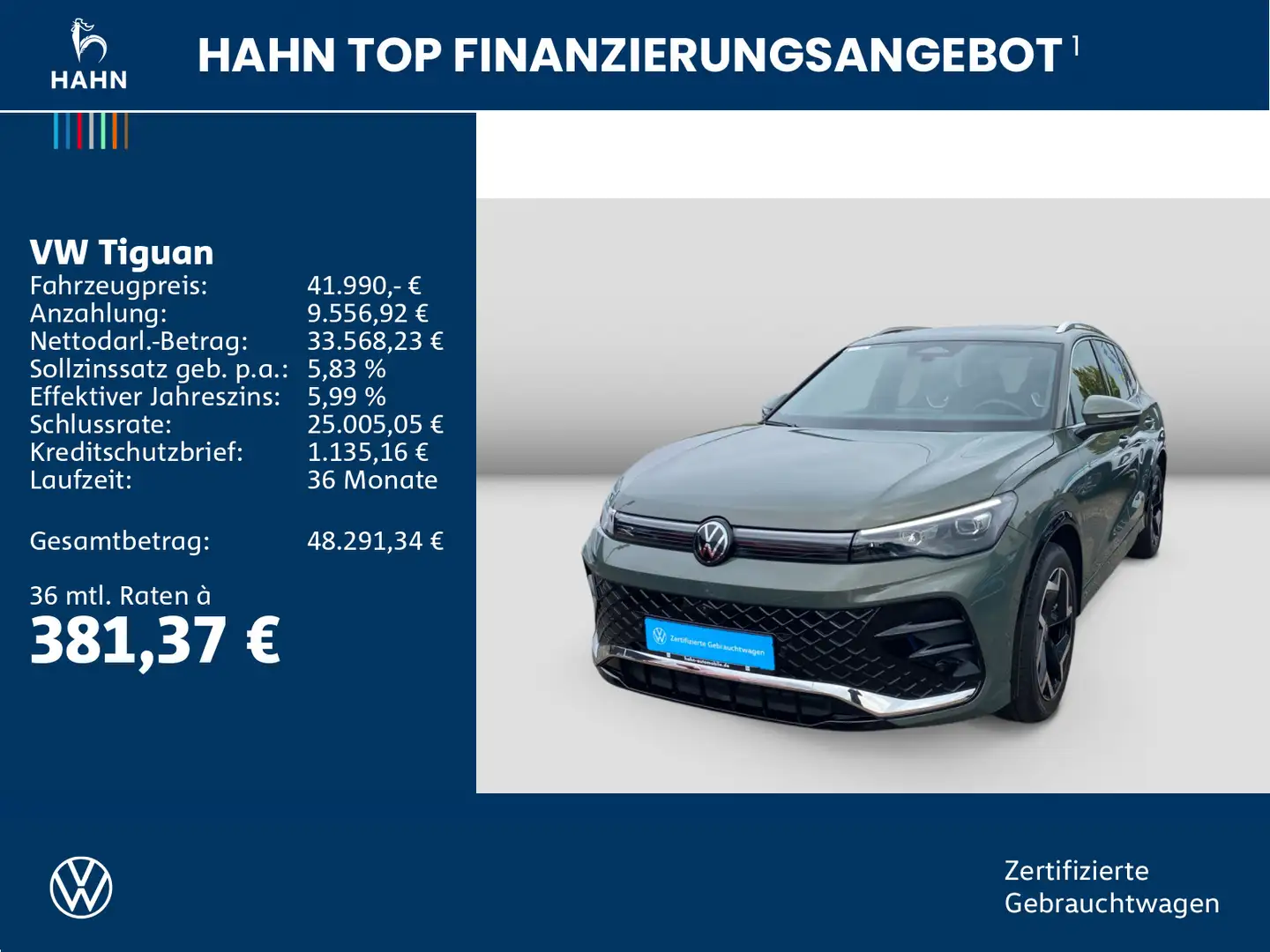 Volkswagen Tiguan 1.5eTSI DSG R-Line LED AHK Navi 360° Pano Groen - 2