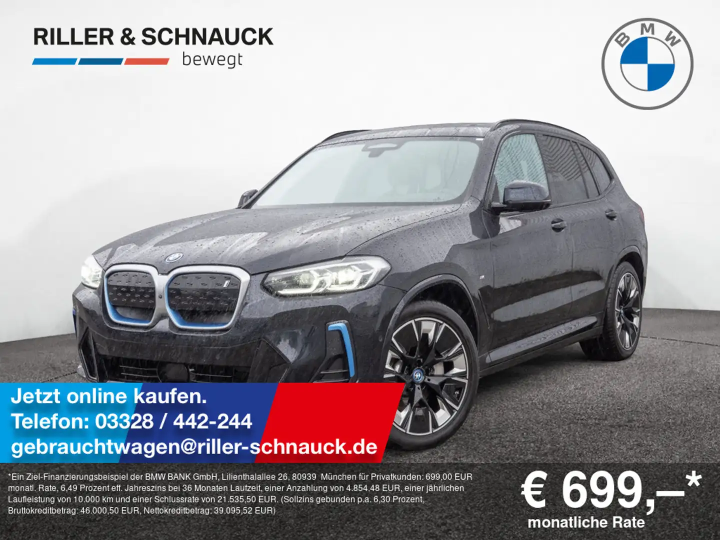 BMW iX3 Impressive M-Sport 360°+PANO+LEDER+AHK+NA Noir - 1