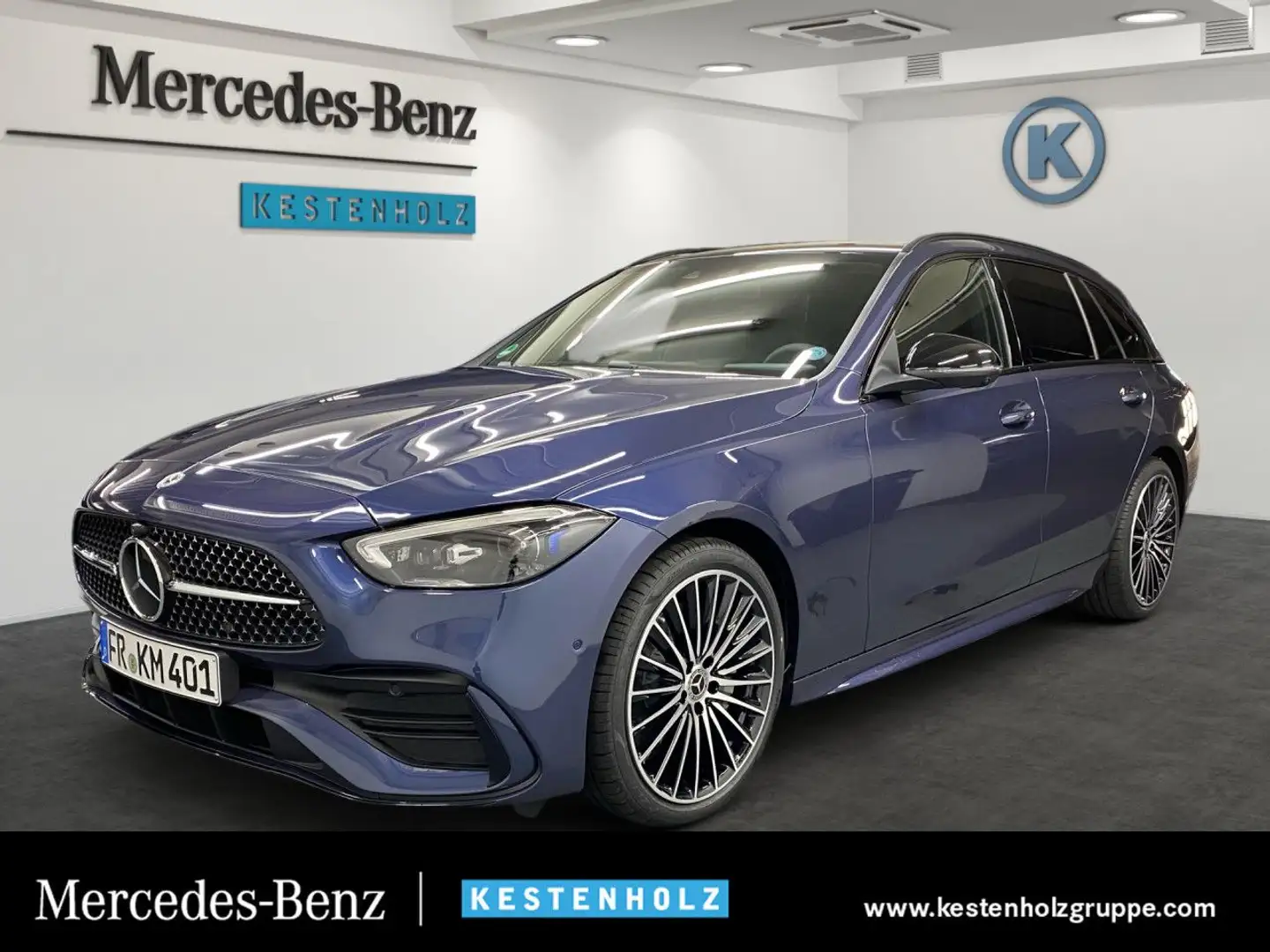 Mercedes-Benz C 220 d T AMG+AHK+KEYLESS+PANO+DIGITAL+DISTR Blau - 1