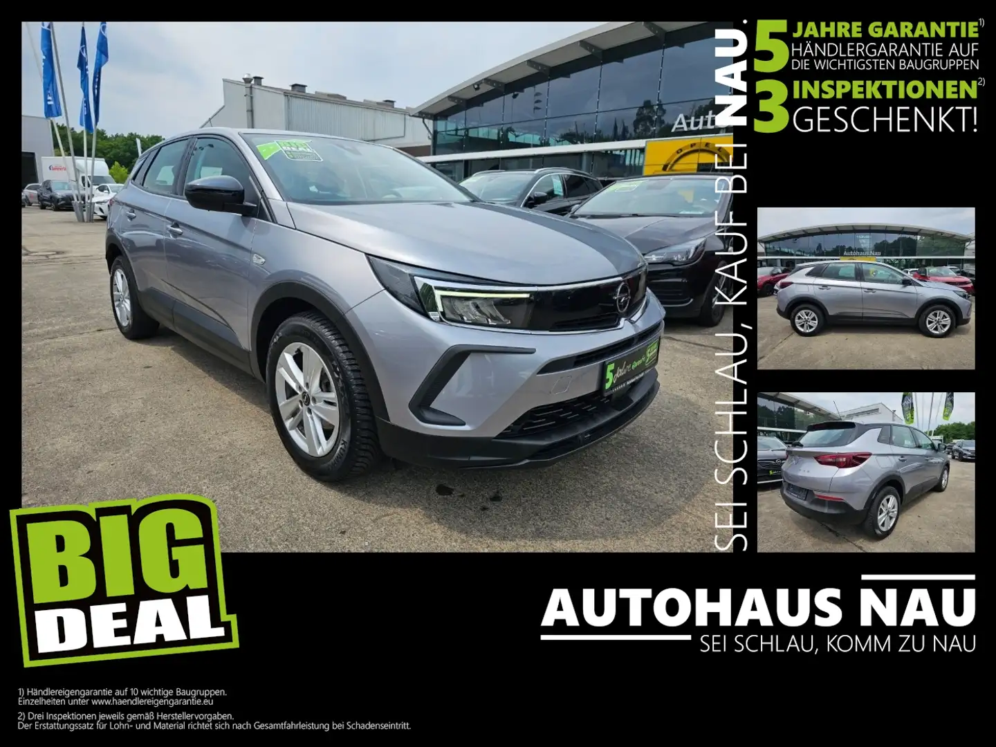 Opel Grandland 1.2 Turbo Inspektionspaket BigDeal! Stříbrná - 1