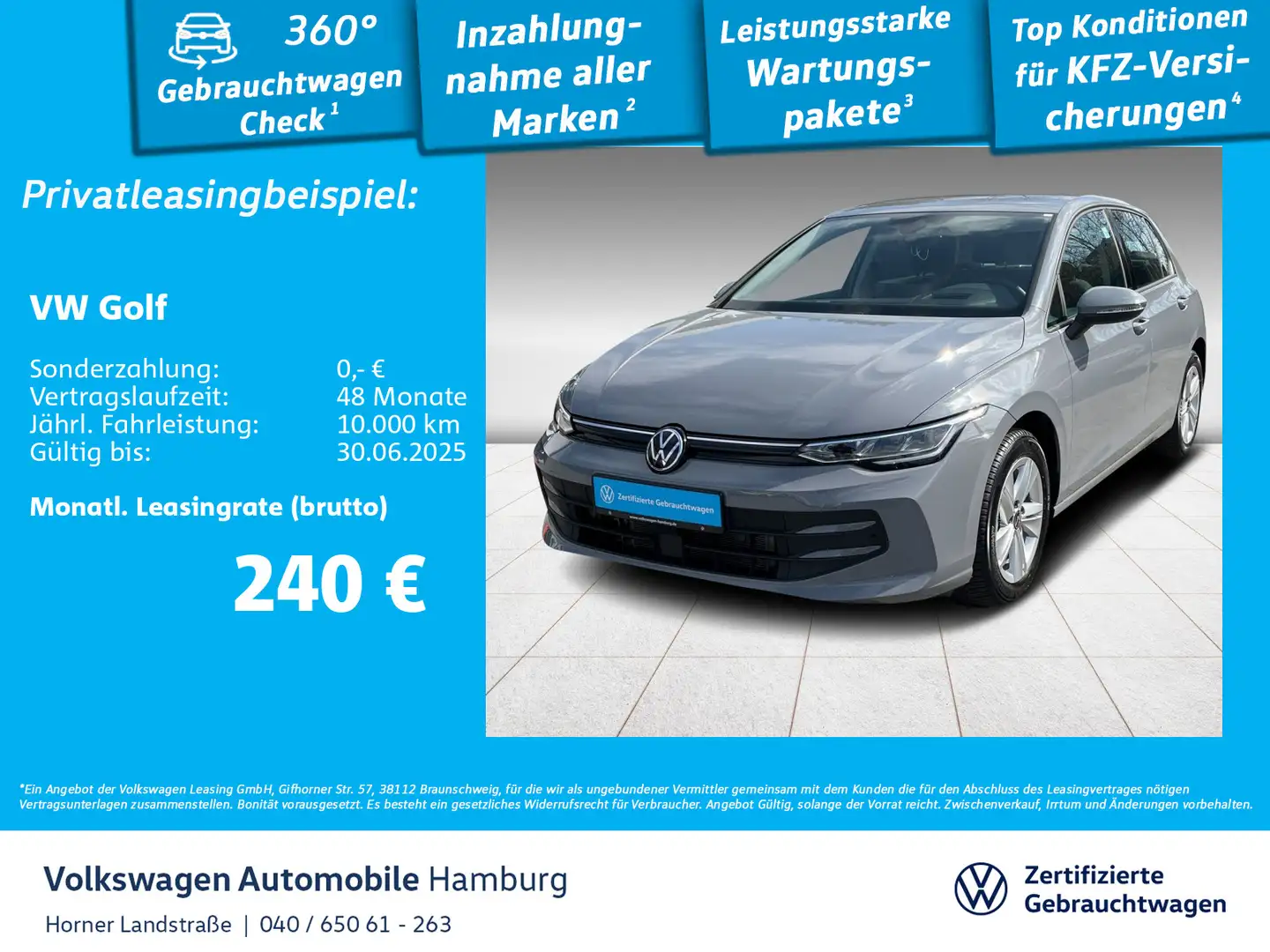 Volkswagen Golf VIII  Life 1.5 TSI Sitzheizung CarPlay PDC Grau - 1