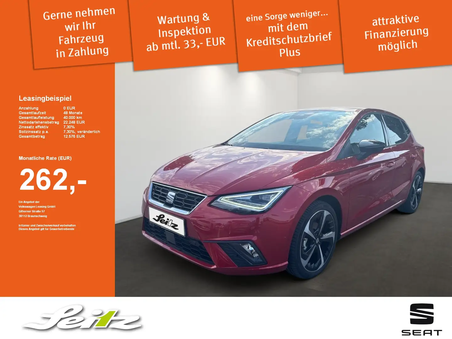 SEAT Ibiza 1.0 TSI FR *BEATS*NAVI*KAMERA*SITZH* Rot - 1