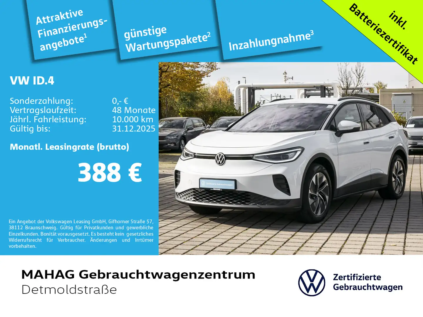Volkswagen ID.4 Pro 82 kWh Wärmepu CCS IQ.Light Navi ParkPi Weiß - 1