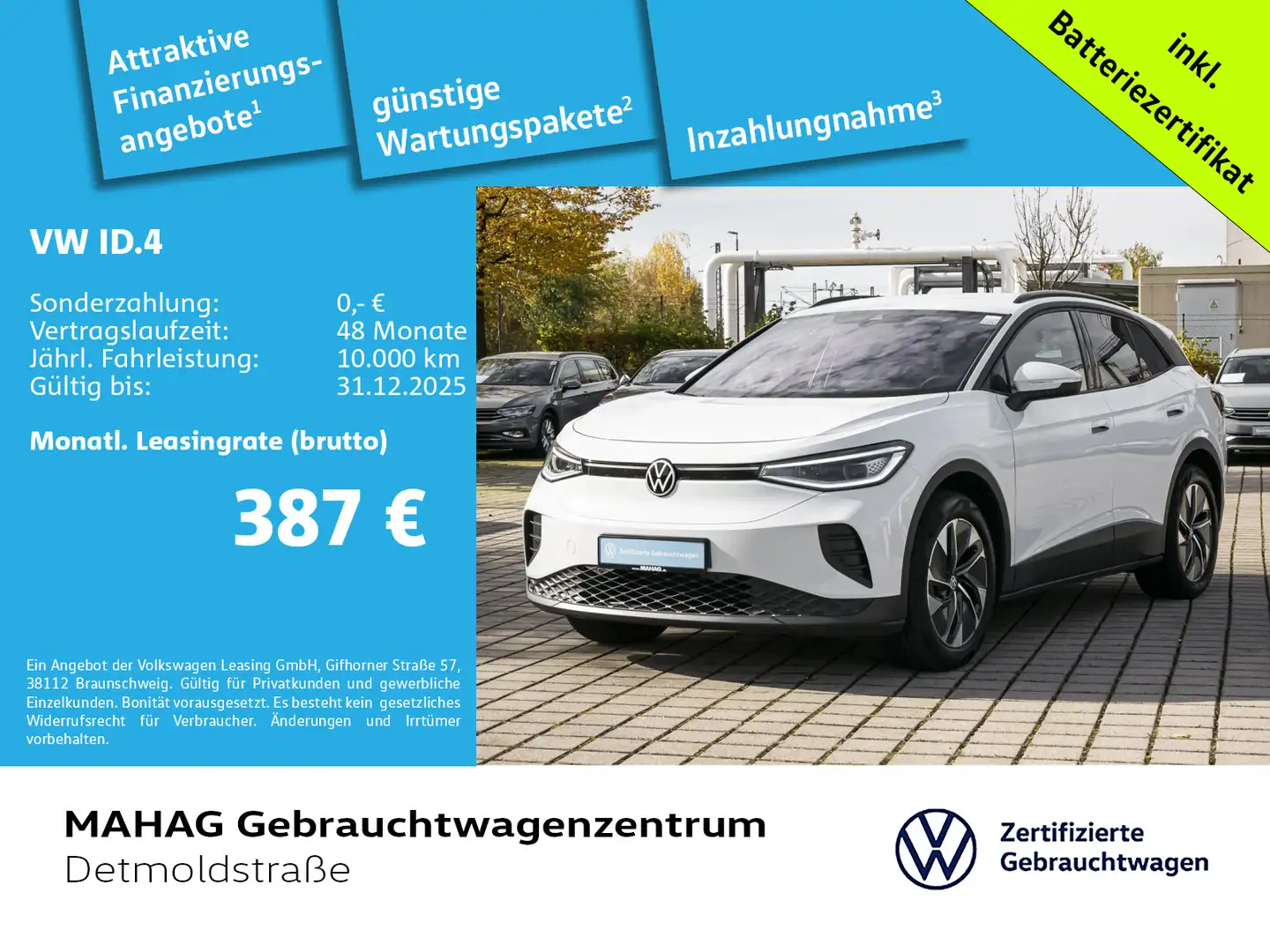 Volkswagen ID.4 Pro 82 kWh Wärmepu CCS IQ.Light Navi ParkPi Weiß - 1