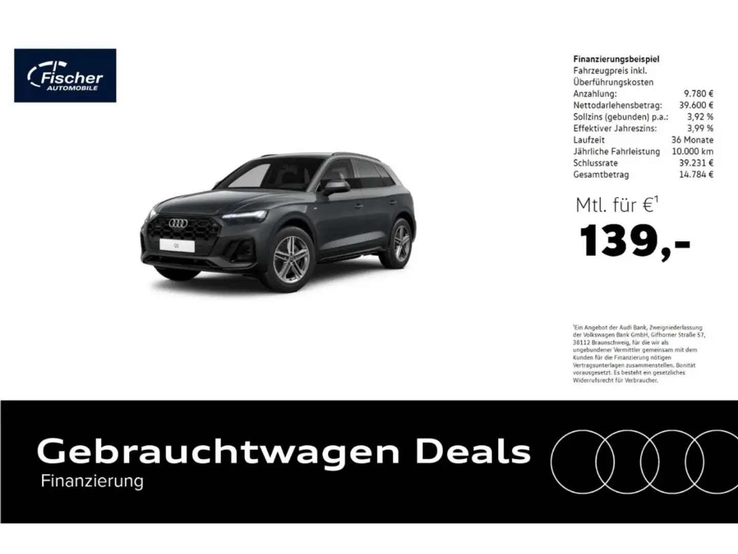Audi Q5 45 TFSI quattro S line AHK/360/Matrix/19''/ACC Grau - 1