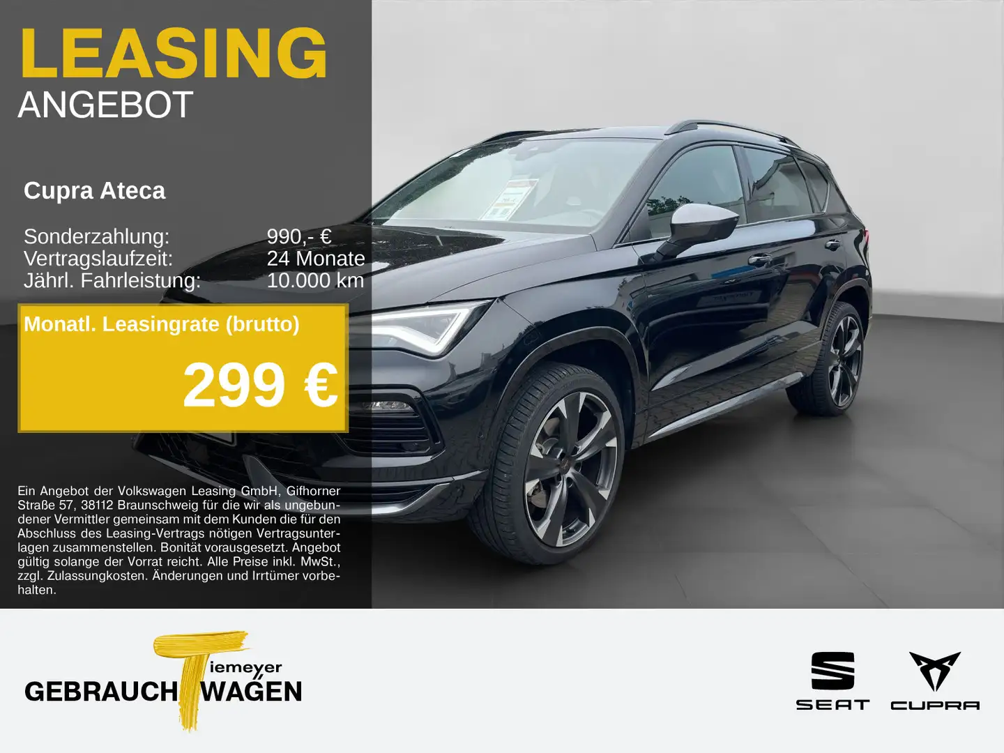 CUPRA Ateca 2.0 TSI 4D LM19 AHK KAMERA eKLAPPE SUPER-S Schwarz - 1