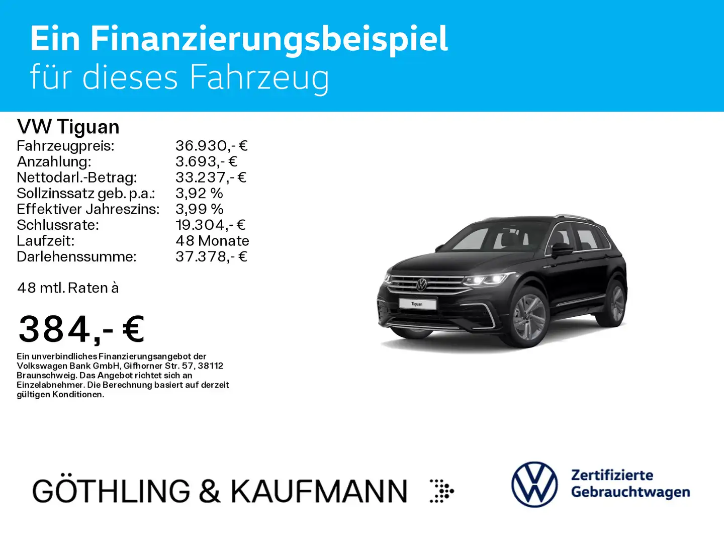 Volkswagen Tiguan R-Line 1.5 TSI 110kW*DSG*AHK*KAM*NAVI*MAT Schwarz - 2