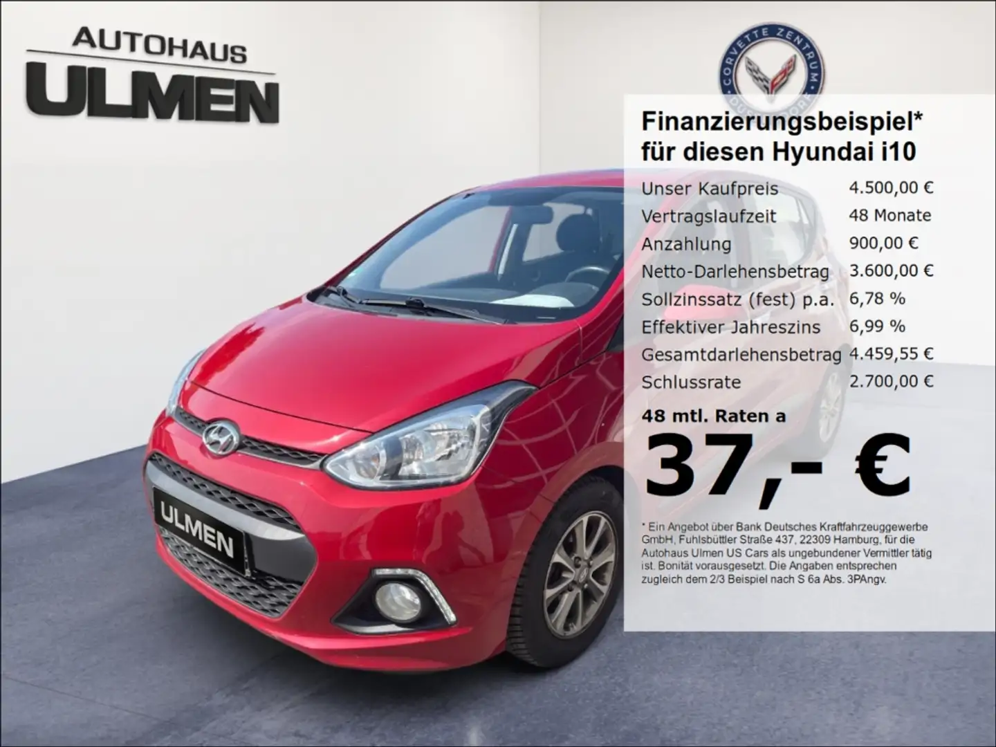 Hyundai i10 1.2 Passion GSHD Lenkradheizung B2B-Only Rosso - 1