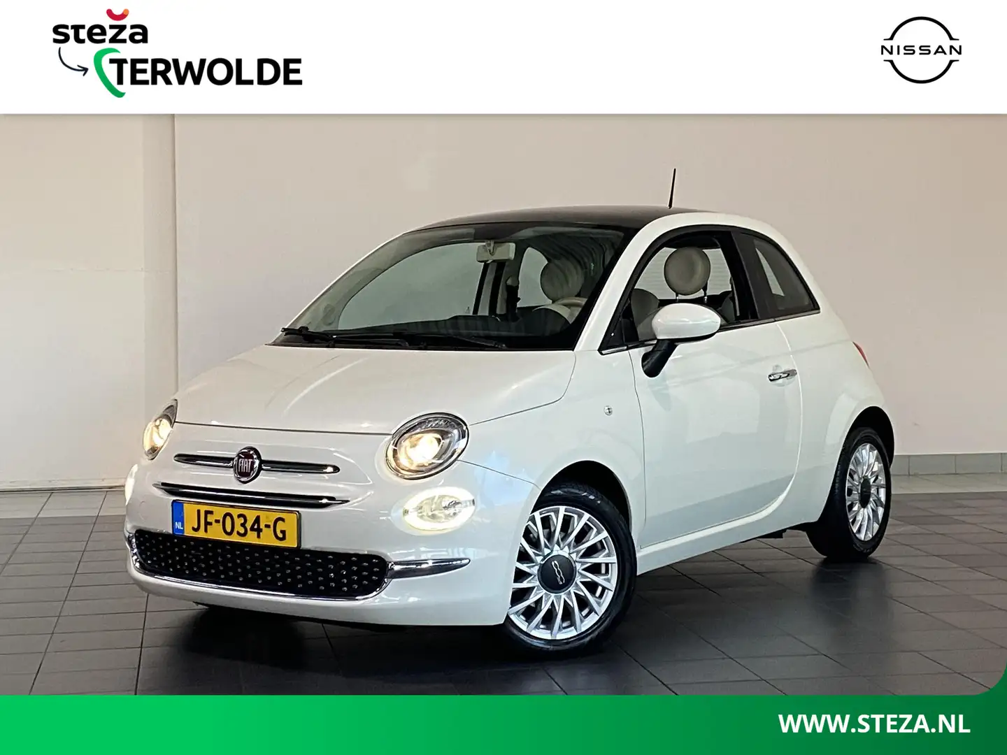 Fiat 500 0.9 TwinAir Turbo Lounge | Panoramadak | Lichtmeta Wit - 1