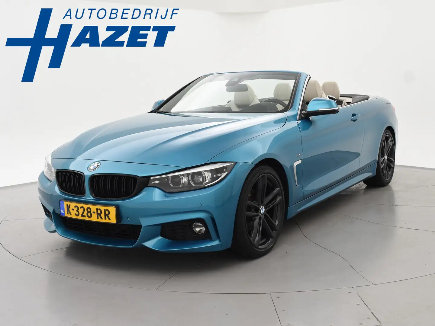 BMW 420 4-serie Cabrio 420i M-SPORT + NEKVERWARMING | HEAD Blauw - 1
