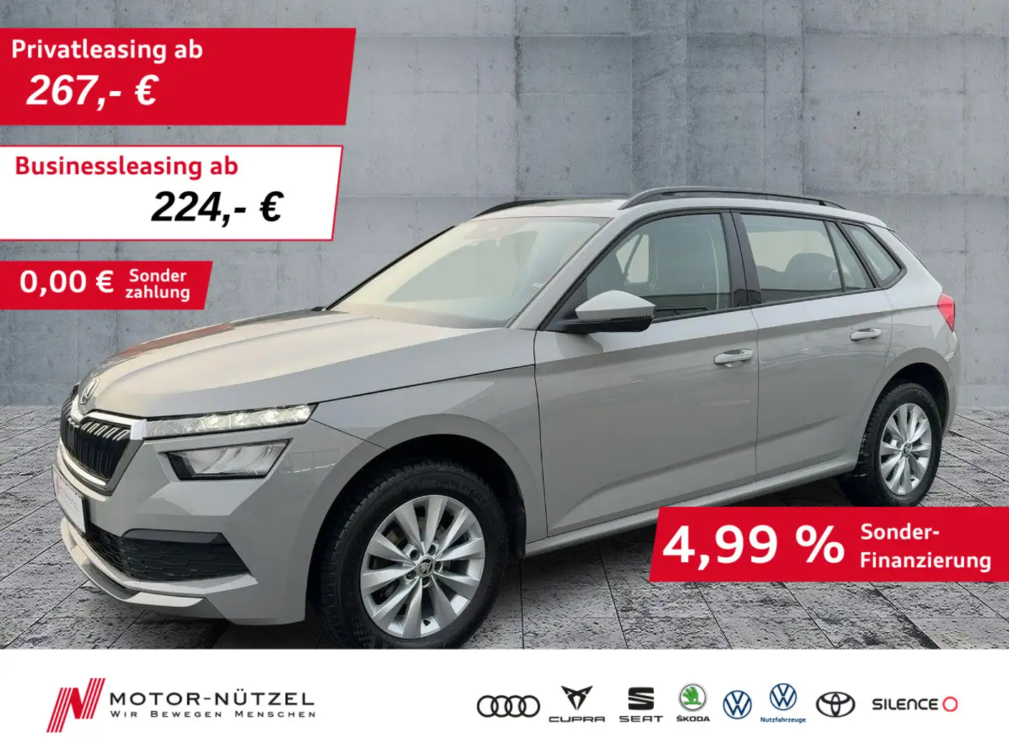 Skoda Kamiq 1.0TSI AMBITION LED+APP+BT+DAB+GRA+SHZ+PDC Grau - 1