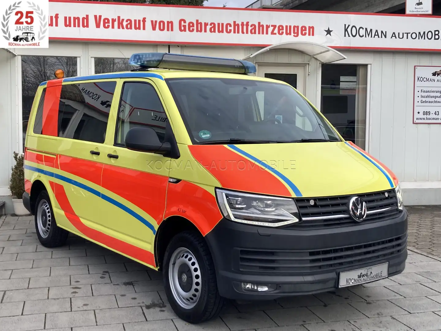 Volkswagen T6 Kombi 2.0 TDI DSG Ambulanz Ambulance Kommando GEPFLEGT!! Жовтий - 1