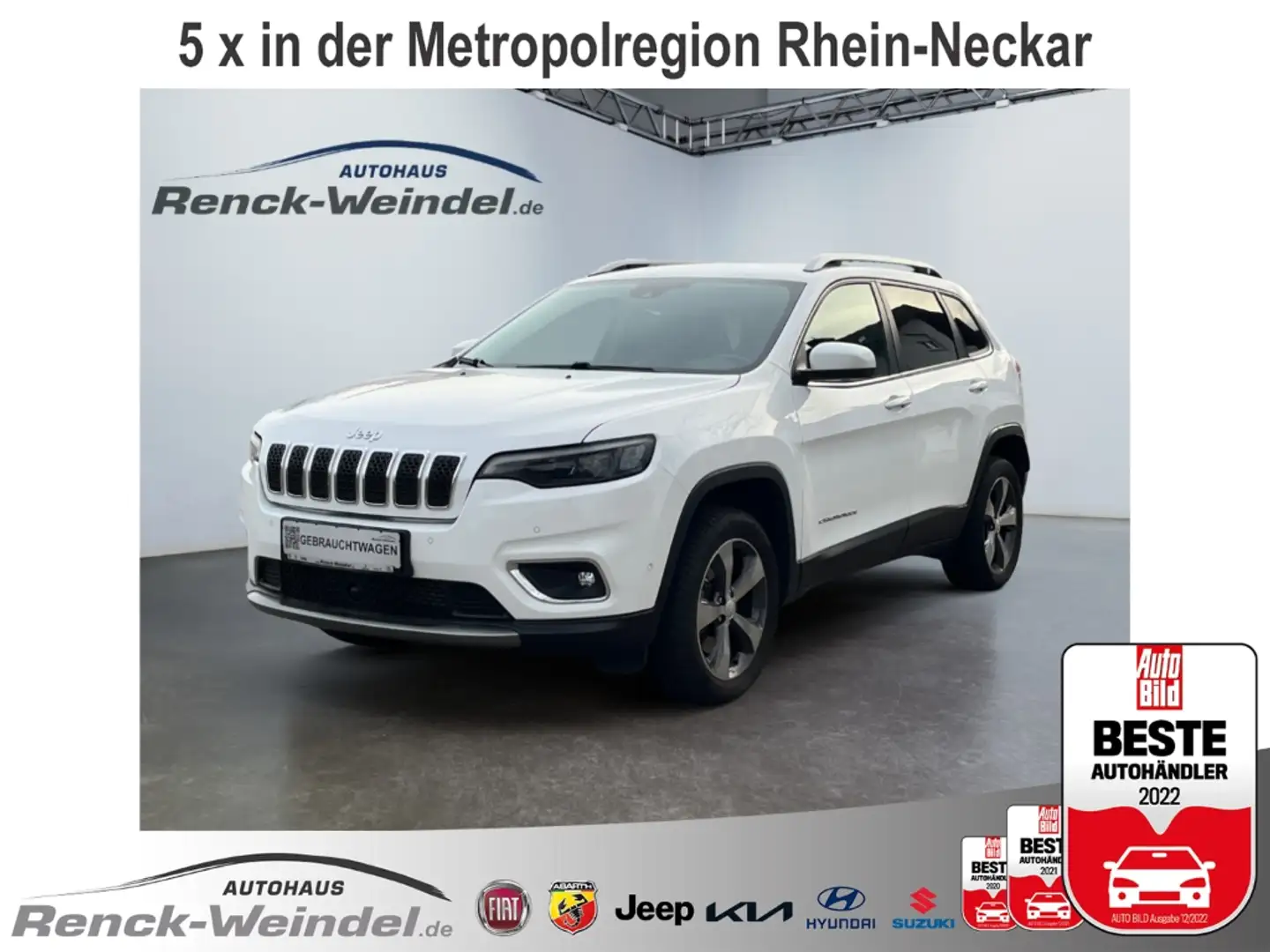 Jeep Cherokee Limited 2.2 MJet ACTIVE DRIVE Park-Assistent Nivea Weiß - 1