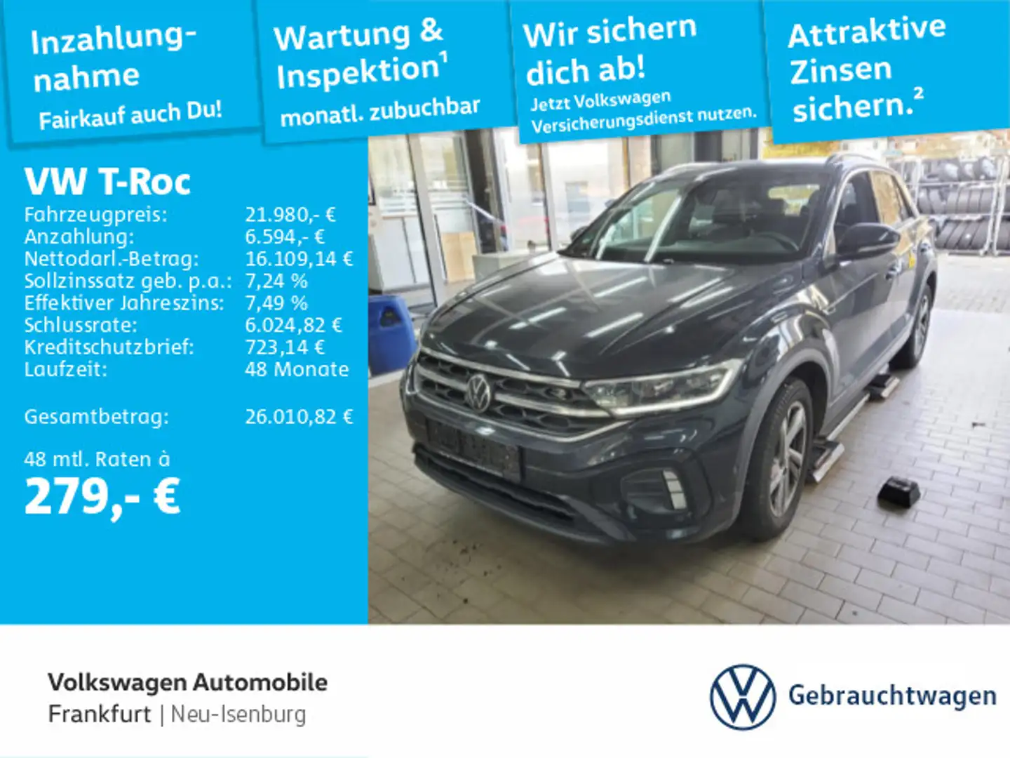 Volkswagen T-Roc 1.0 TSI R-Line Spurhalteassistent LED Heck Schwarz - 1