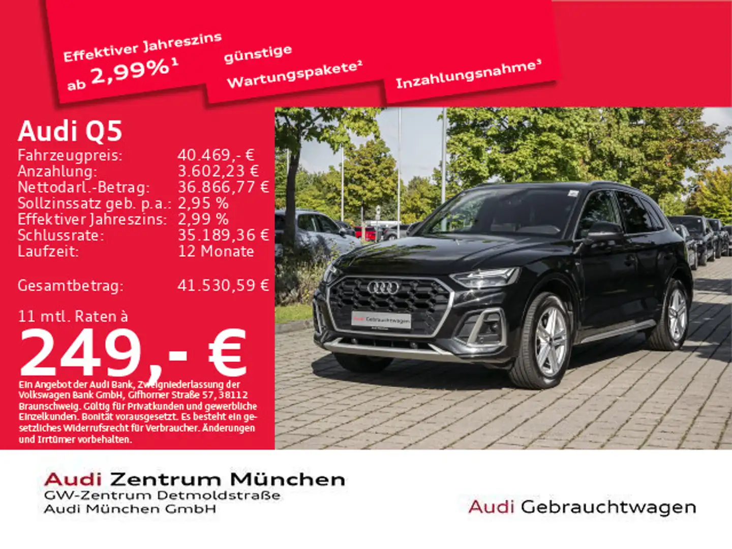 Audi Q5 40 TDI qu. S tronic 2x S line AHK/Navi+ Schwarz - 1