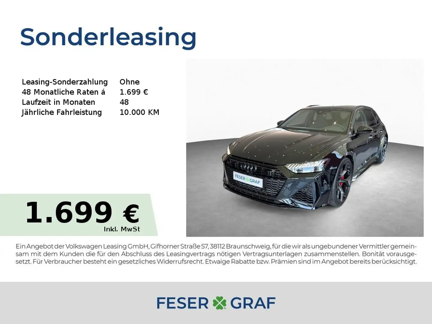 Audi RS6 6 Avant perf. 630PS tiptr. *RS-Dynamik*B&O* Noir - 1
