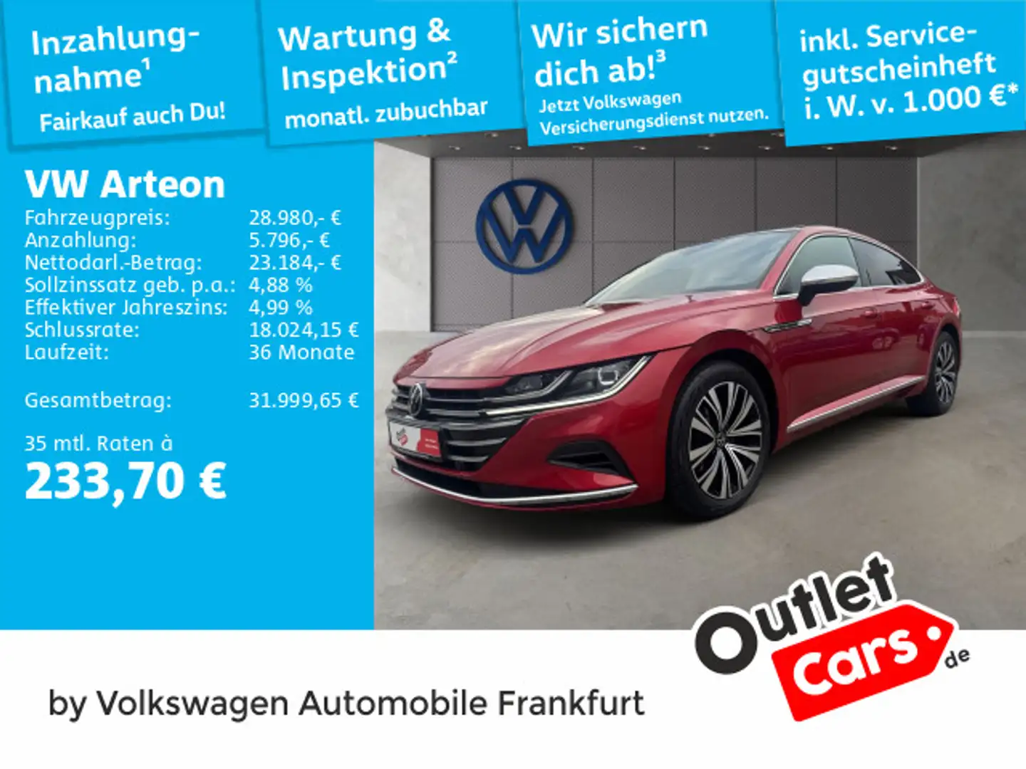 Volkswagen Arteon 2.0 TSI DSG Elegance 4Motion Navi IQ.LIGH Rood - 1