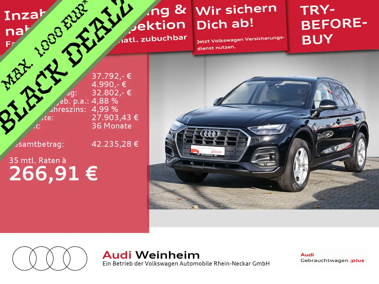 Audi Q5 40 TDI quattro LED Kamera Navi S-tronic uvm Schwarz - 1