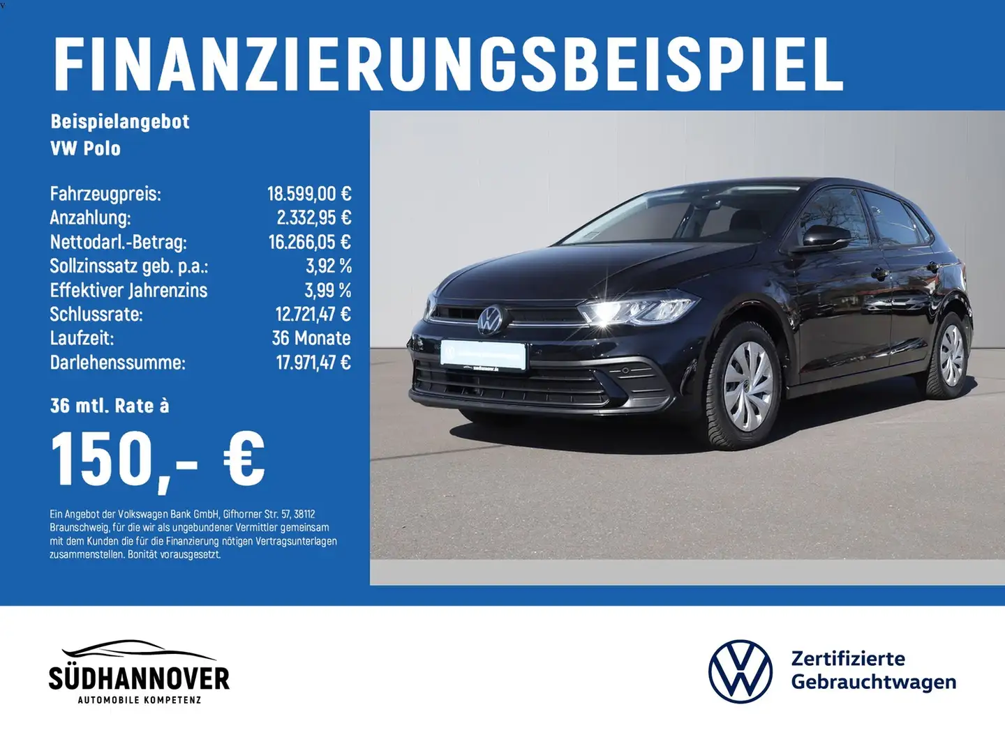 Volkswagen Polo Life 1.0 KLIMA+LED+SHZ+PDC Schwarz - 2