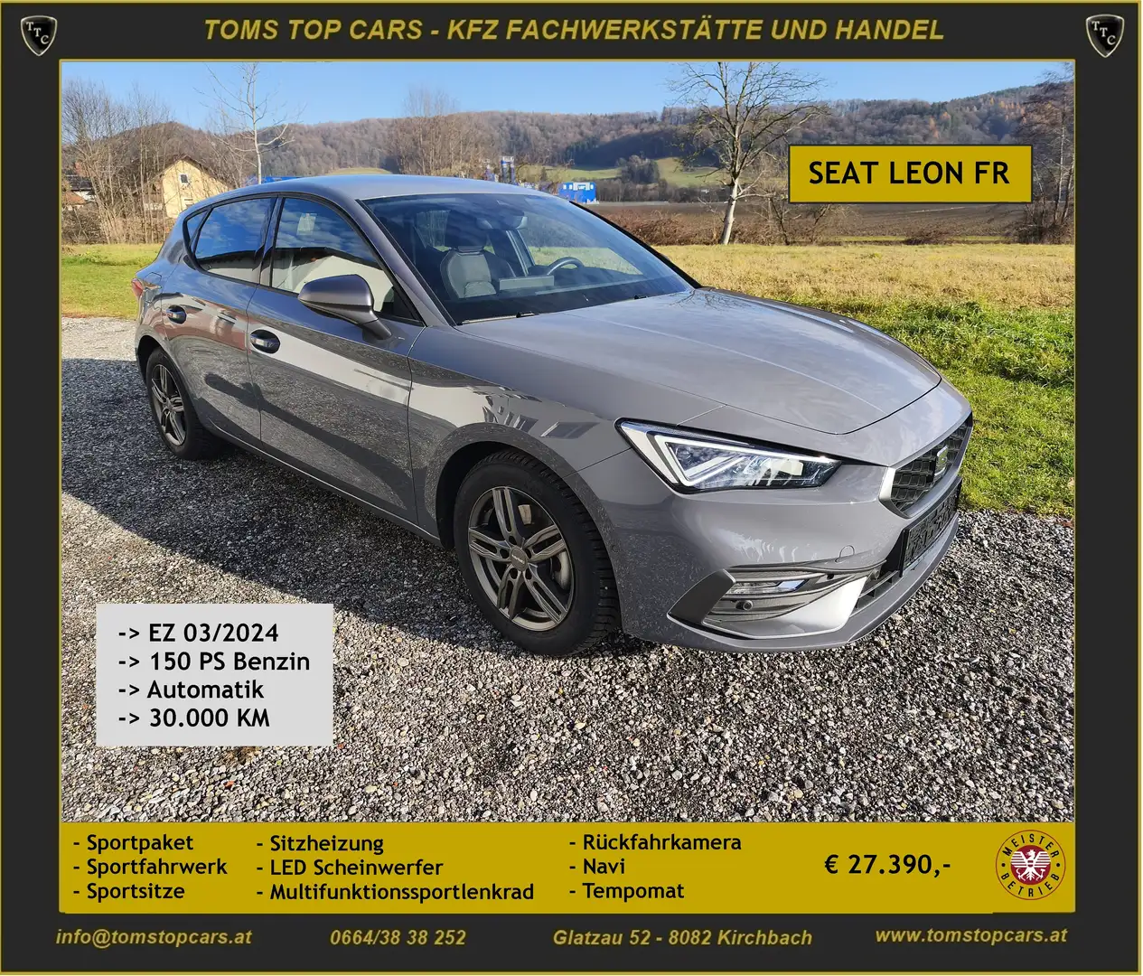 SEAT Leon FR Sportpaket,Kamera,wenig KM Grau - 1