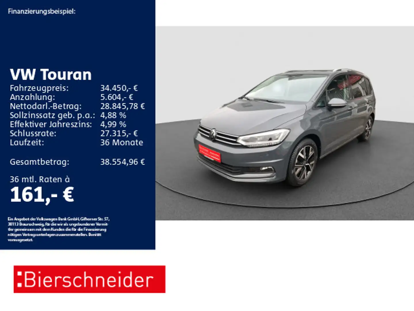 Volkswagen Touran 1.5 TSI DSG Move 7SITZE AHK PANO IQ Grau - 1