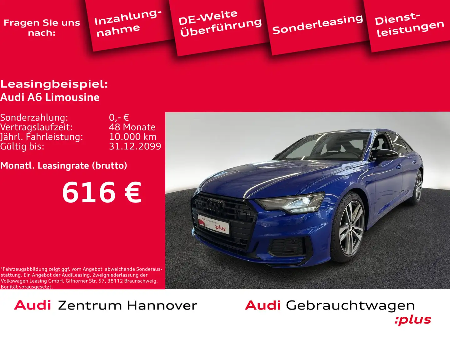 Audi A6 35 TDI S line ACC virtual Navi DAB Синій - 1