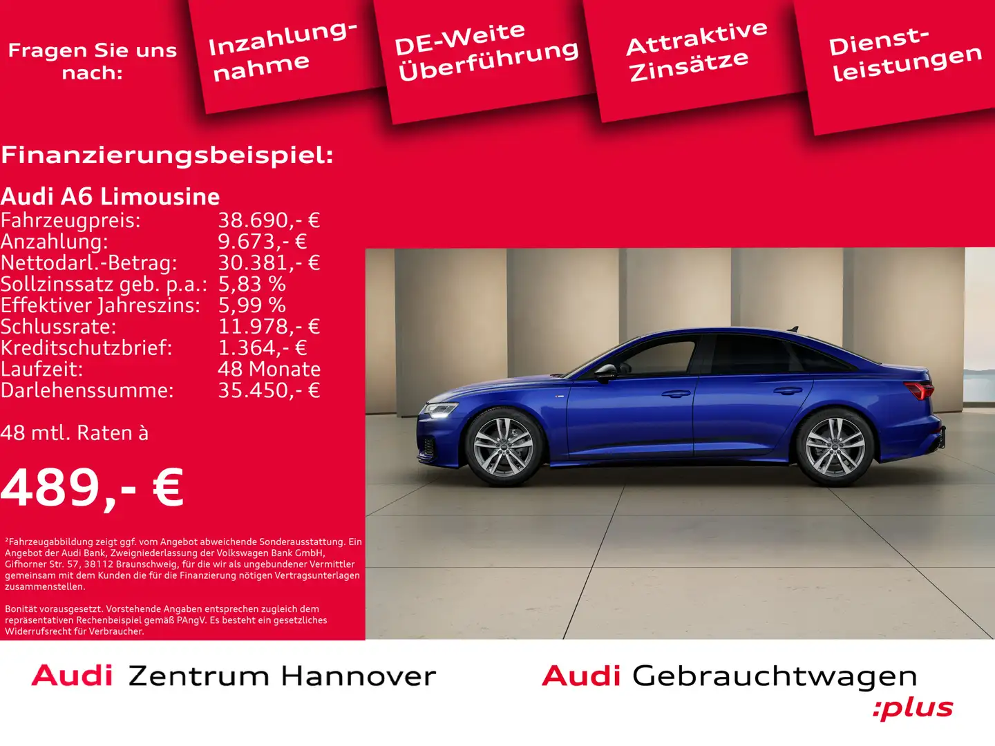 Audi A6 35 TDI S line ACC virtual Navi DAB Blau - 2
