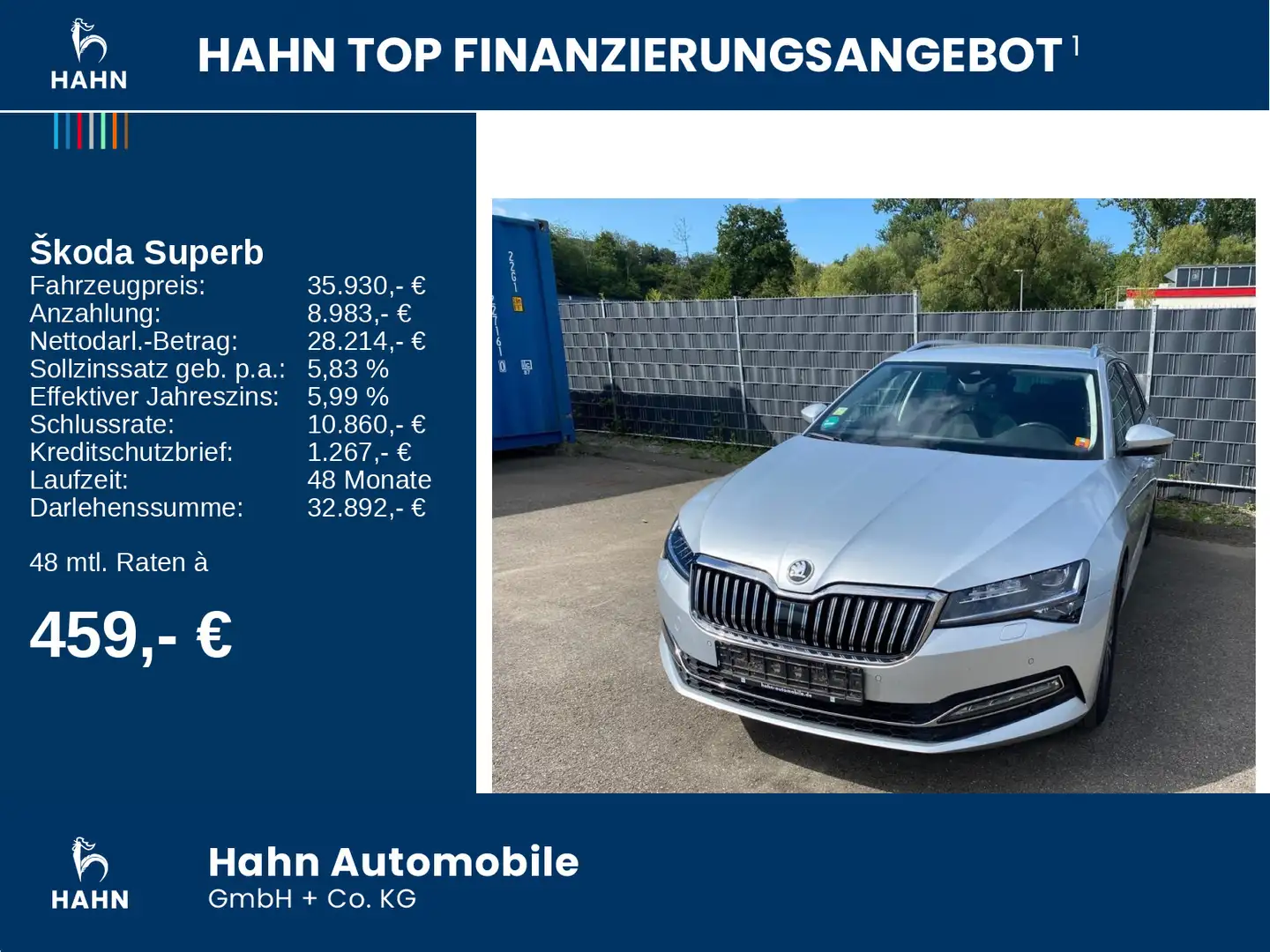 Skoda Superb Combi 2.0 TDI DSG Style Navi ACC LED PDC Silber - 2
