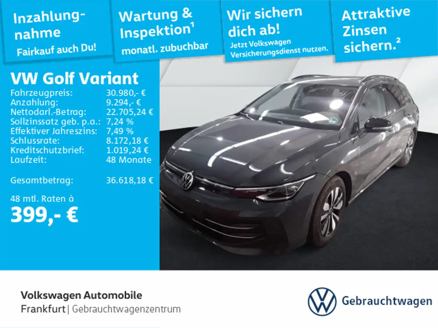 Volkswagen Golf Variant Golf VIII Variant 2.0 TDI DSG Goal DAB+ IQLight Grau - 1