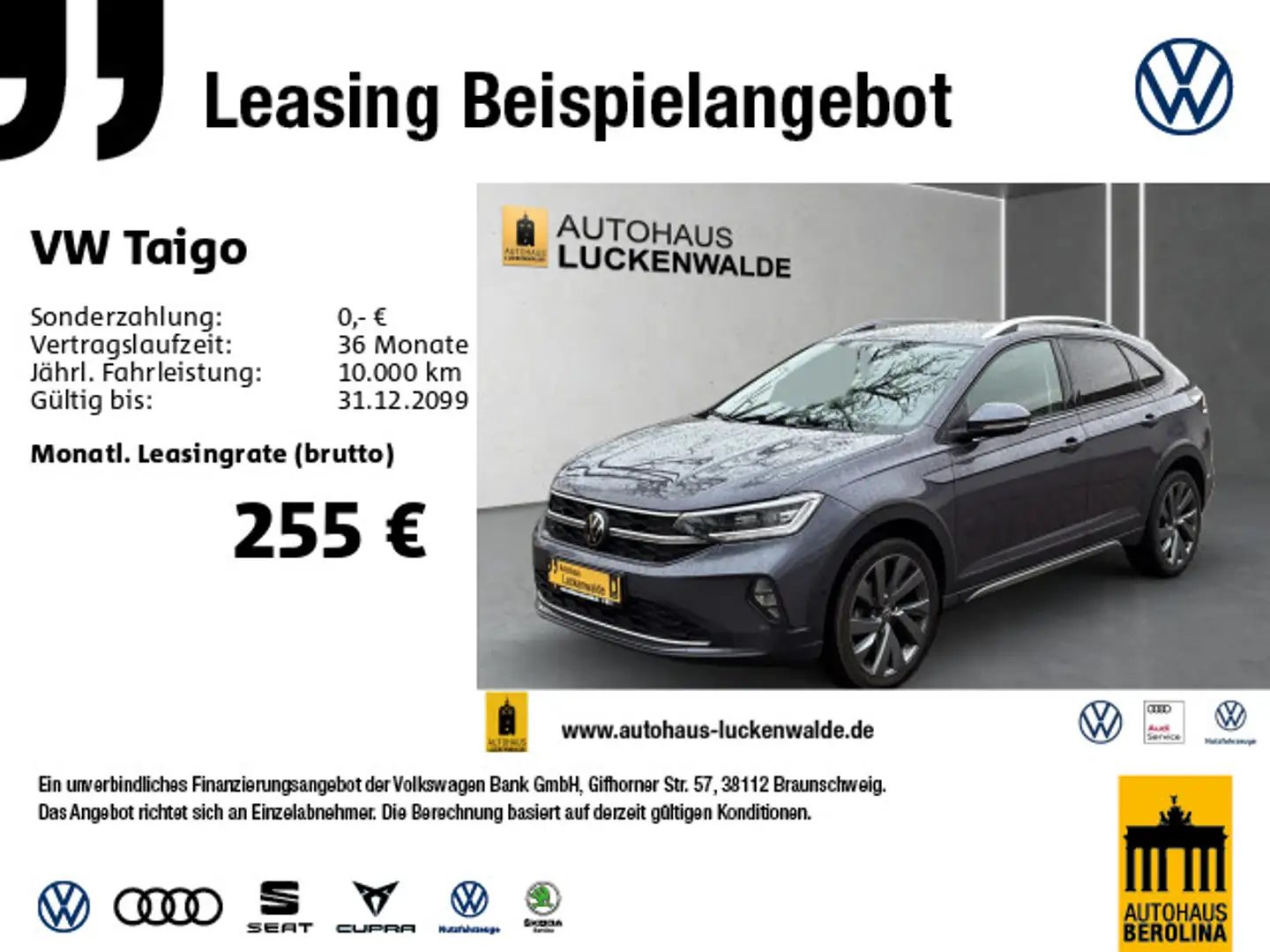 Volkswagen Taigo 1.0 TSI Style DSG *Digi.C-Pro*R-CAM*ACC* Grau - 1