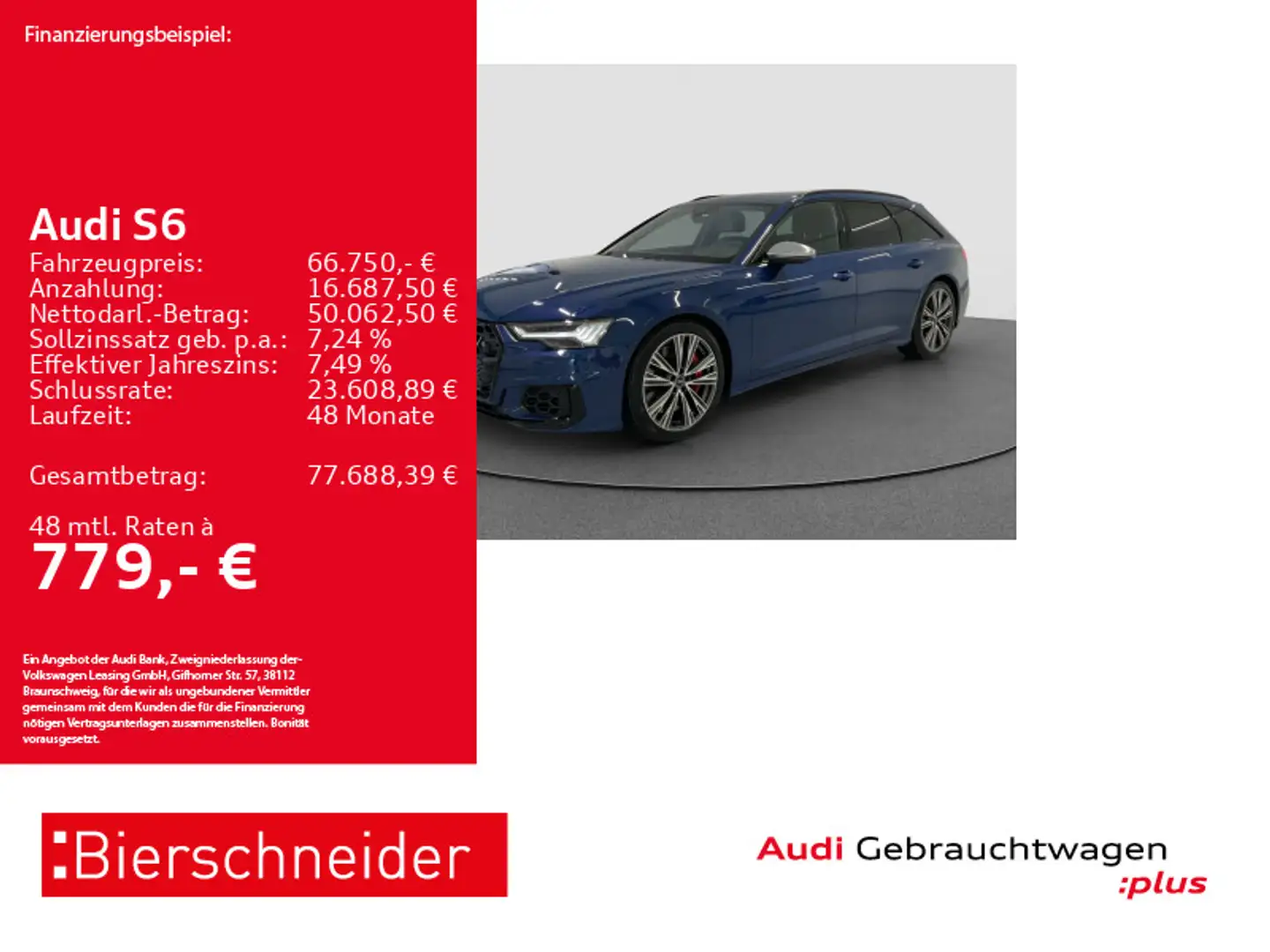 Audi S6 Av TDI qu 20 AHK HD-MATRIX STHZ LEDER Blau - 1