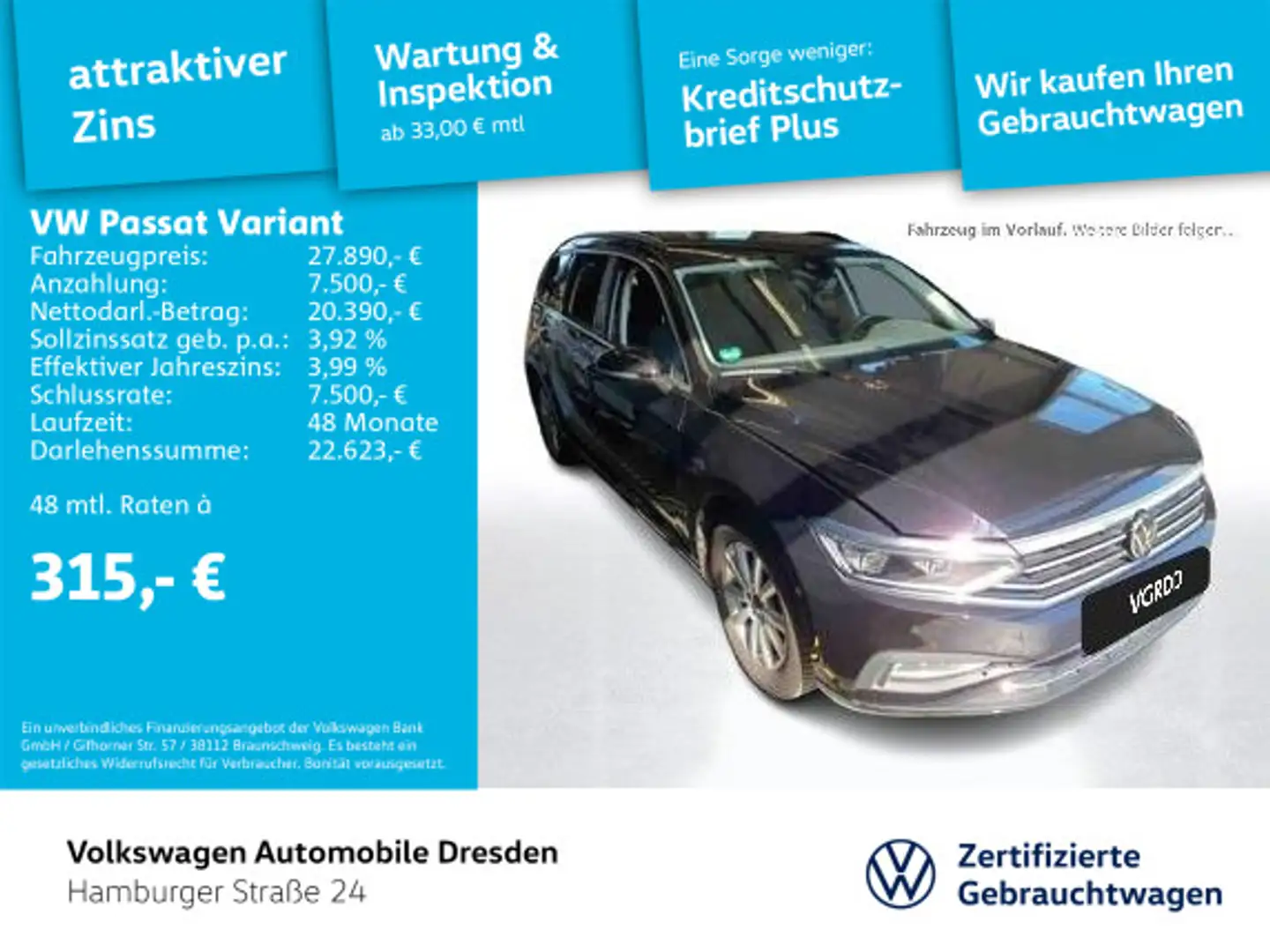 Volkswagen Passat Variant Business Schwarz - 1