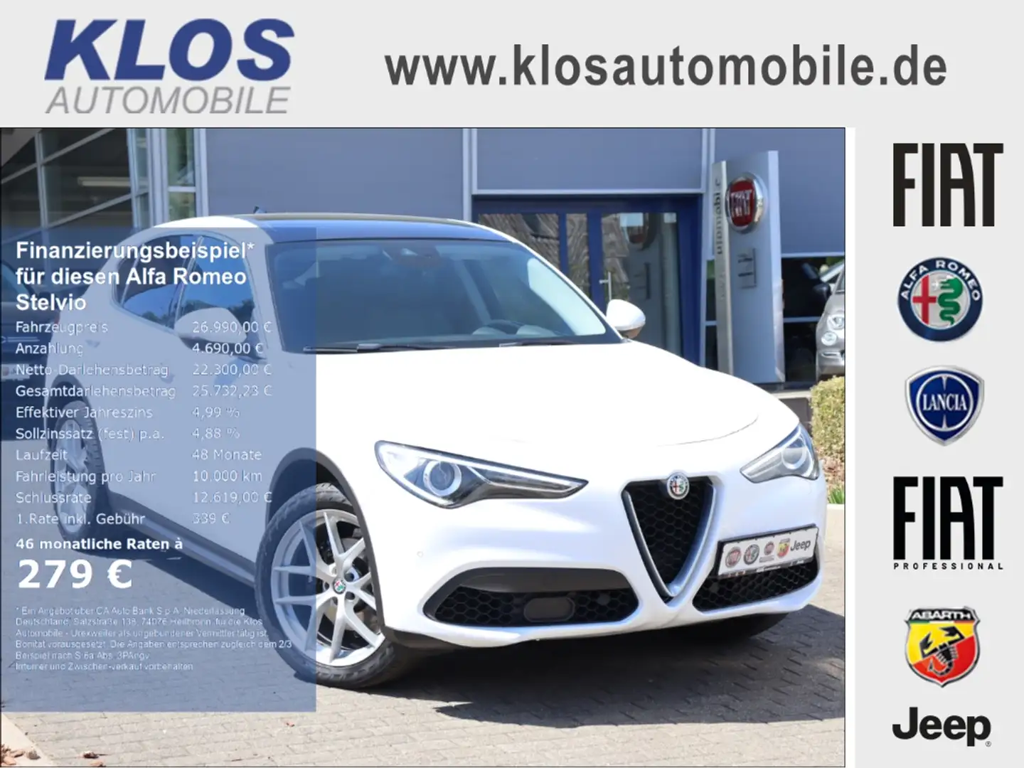 Alfa Romeo Stelvio FIRST EDITION Q4 2.0 TURBO AHK PANO NAVI KLIMA WIN Blanco - 1