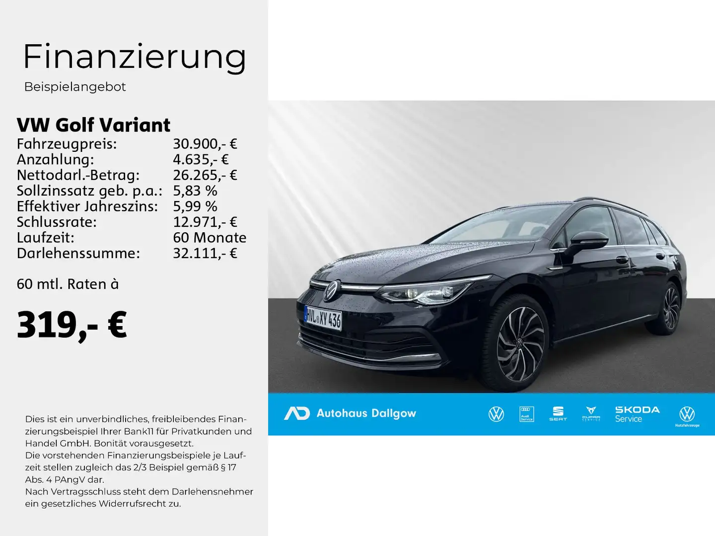 Volkswagen Golf Variant Style 2.0 TDI (150 PS) DSG+LED+ PDC Schwarz - 2